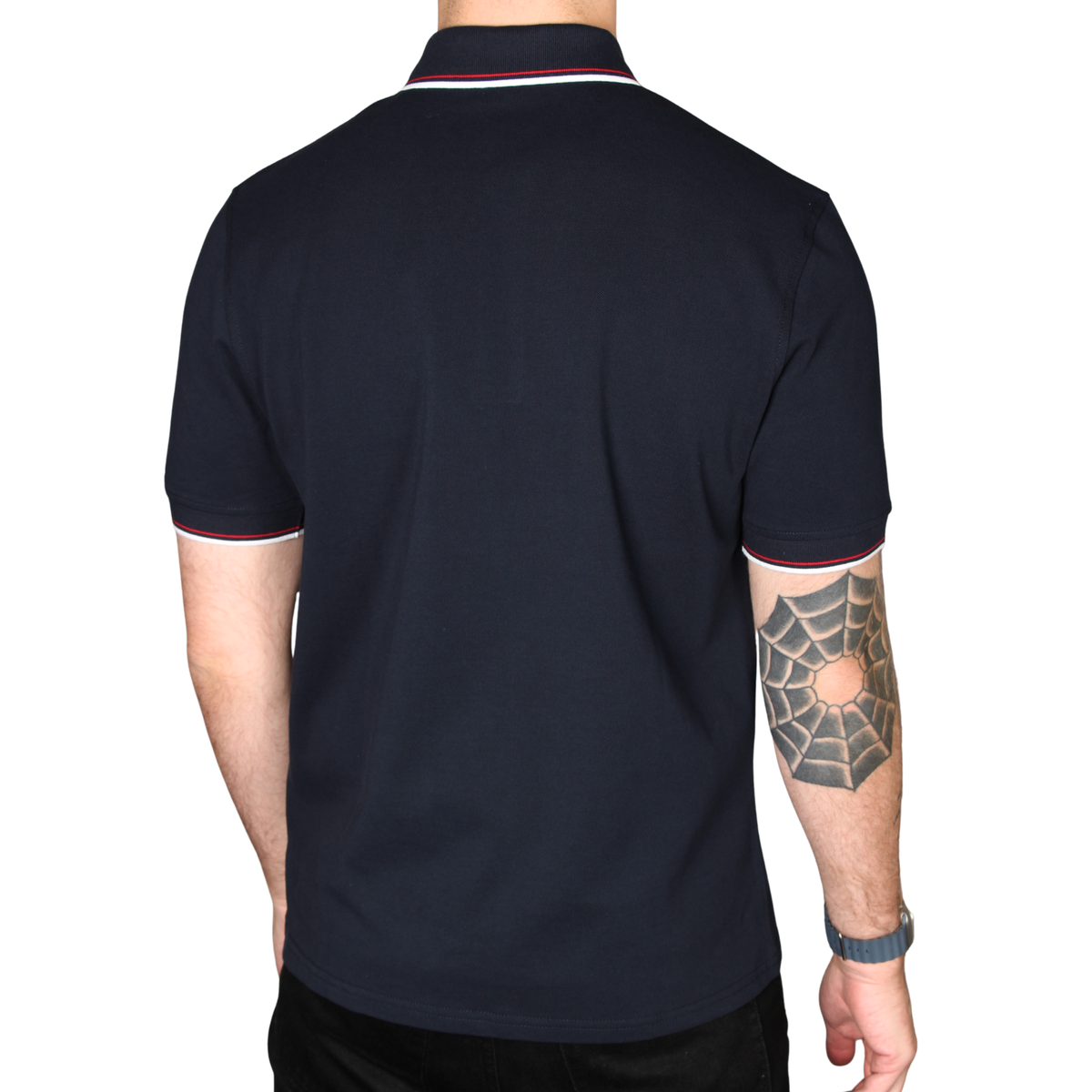 Mens Gabicci Vintage Navy Jordan Jersey Tipped S/s Polo Shirt