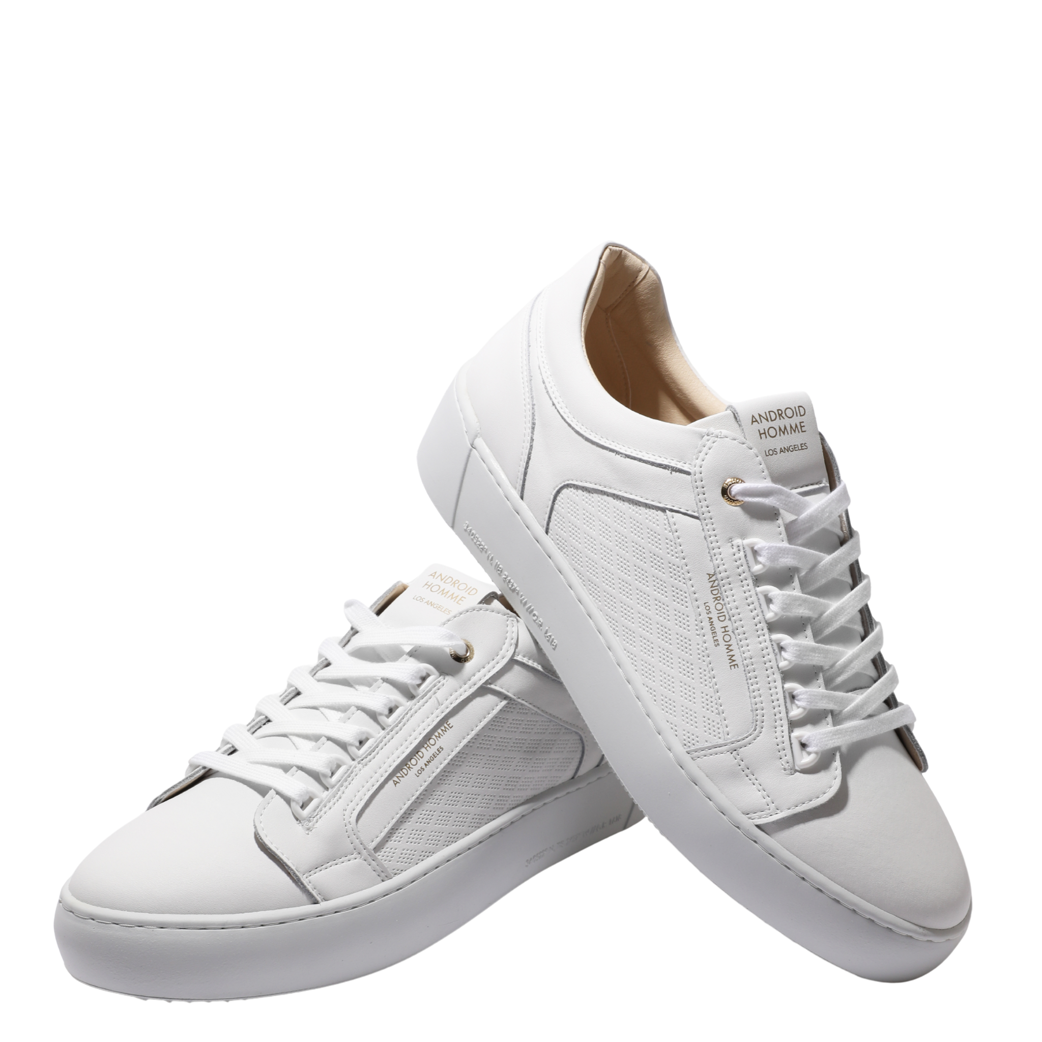 Mens Android Homme White Venice Diamond Perforated Trainers