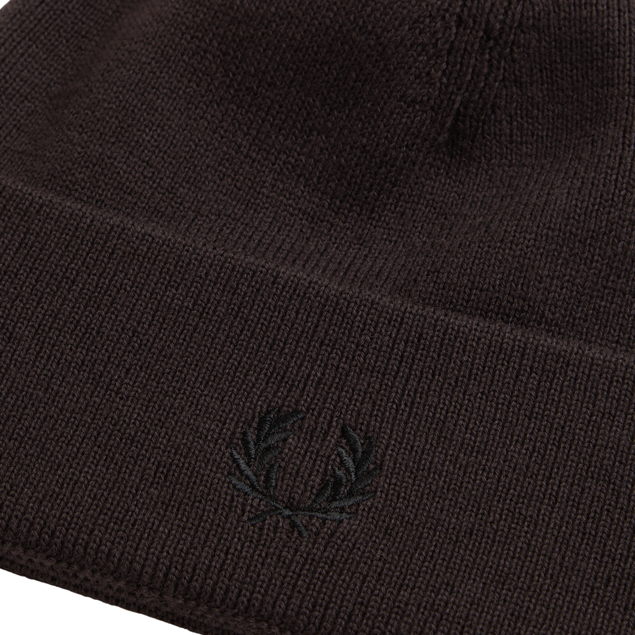 Mens Fred Perry Rich Brown/Black Classic Merino Beanie