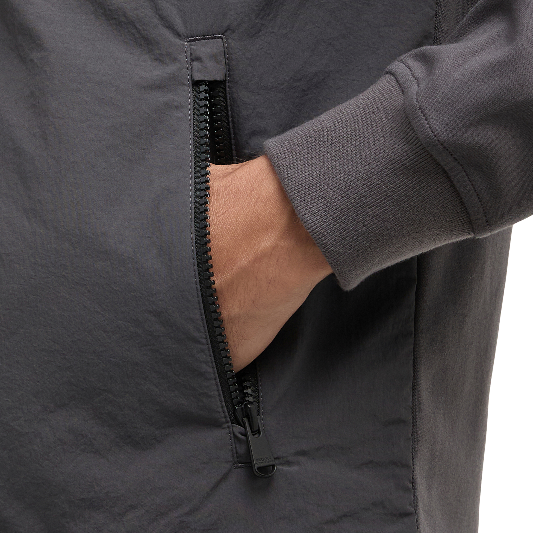 Mens Barbour International Charcoal Ethan Quilted Sweat Jacket