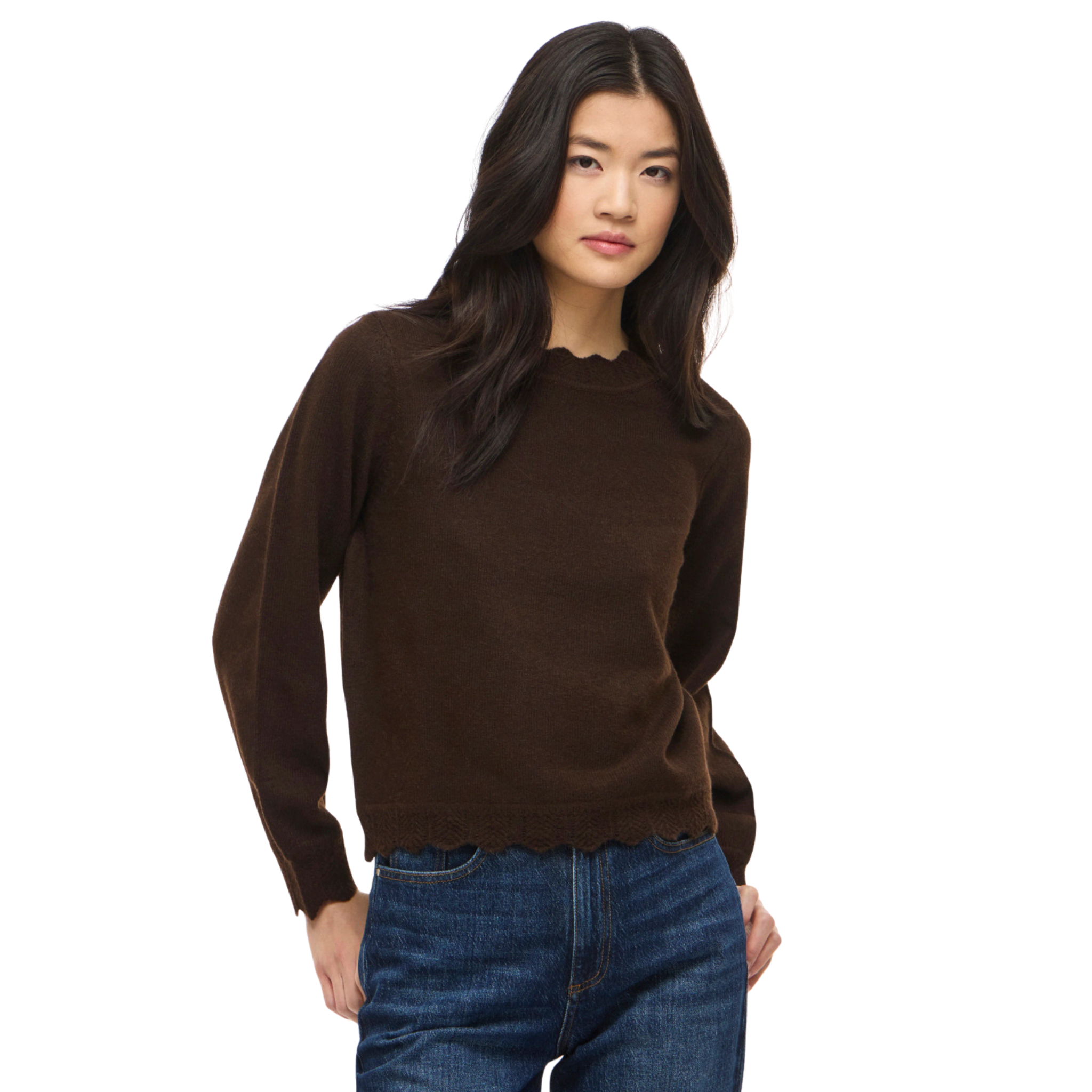 Womens Vila Coffee Bean Melange Vinikolina L/s Knit