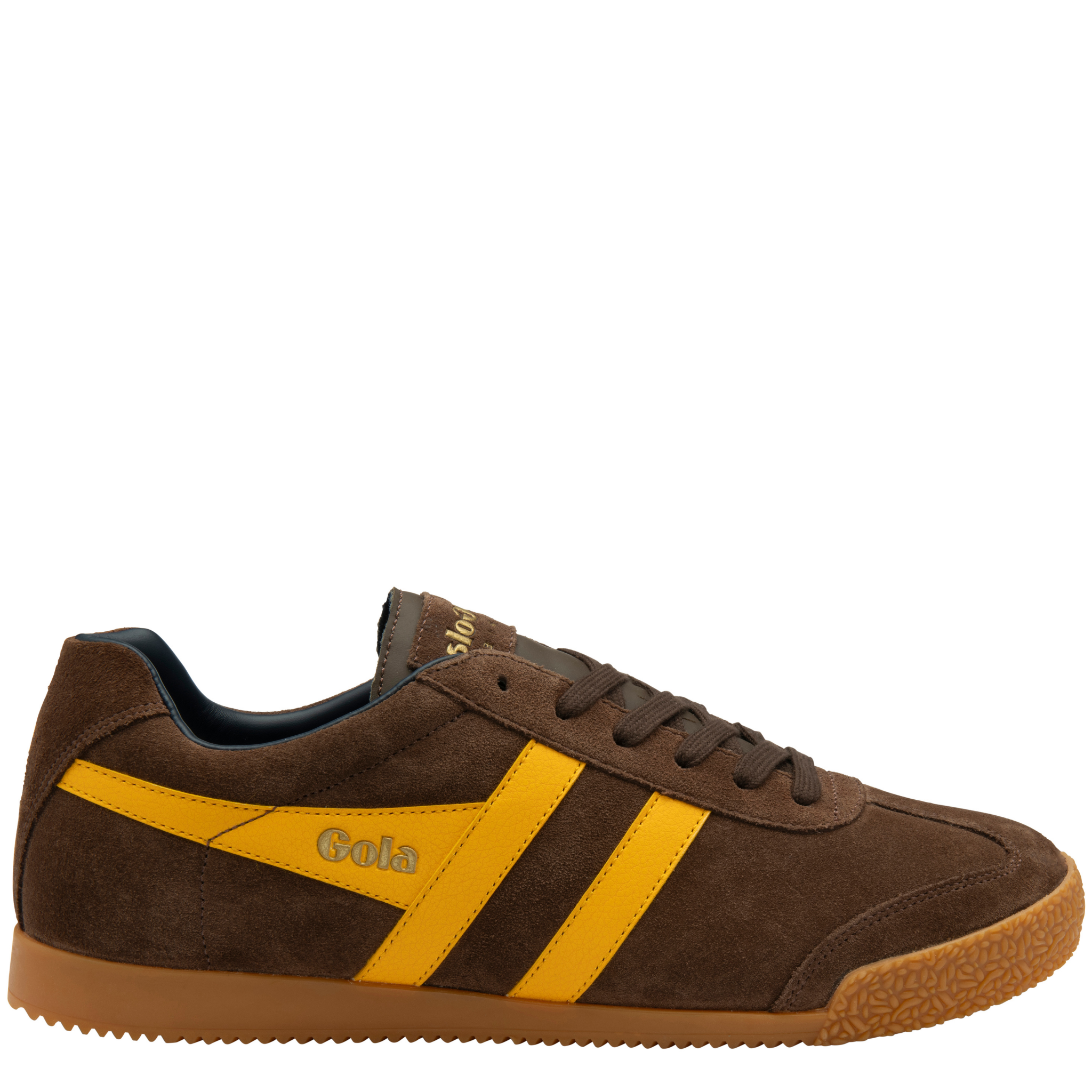 Mens Gola Coffee/Sun/Navy Harrier Trainers