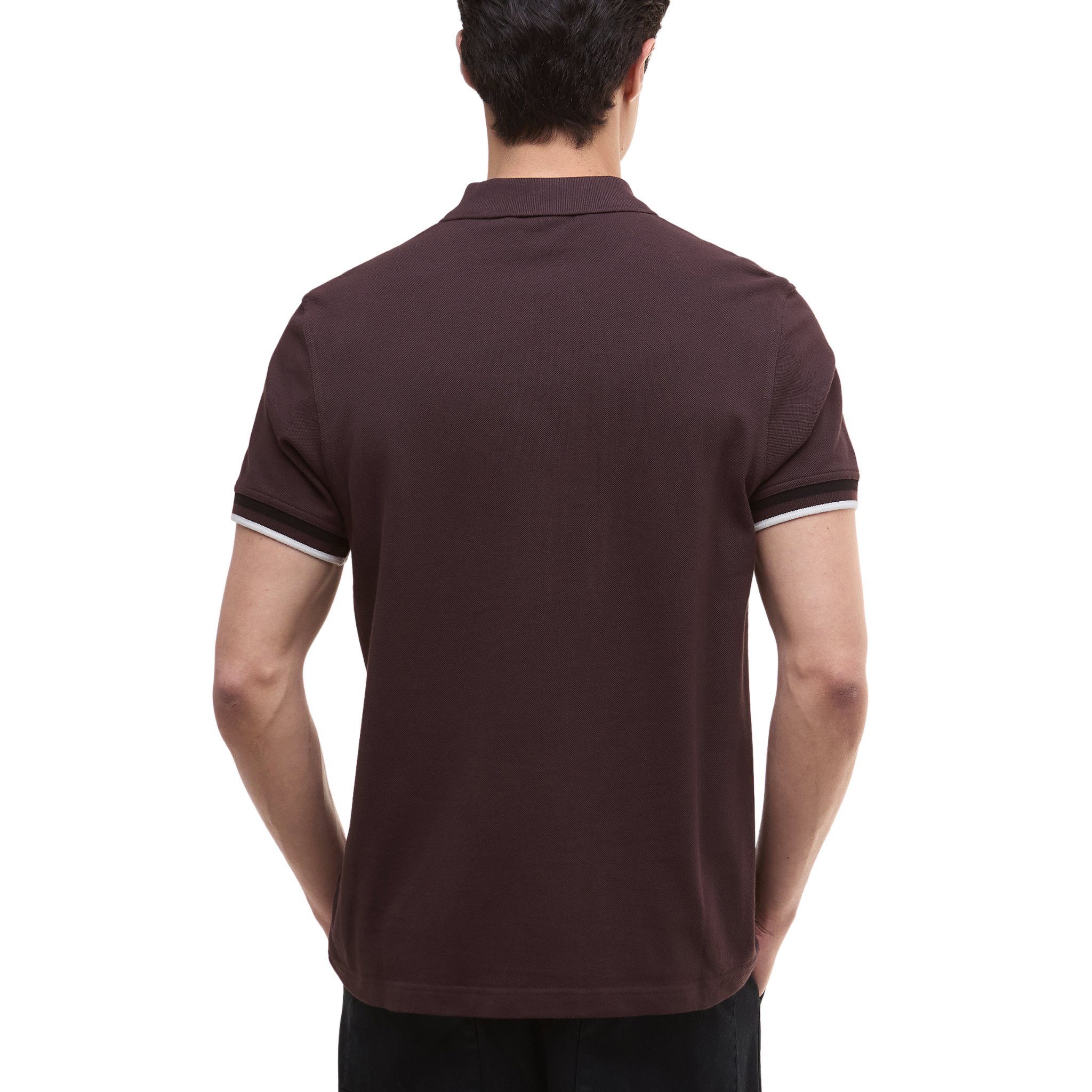 Mens Barbour International Java Red Buxton Zip Neck S/s Polo