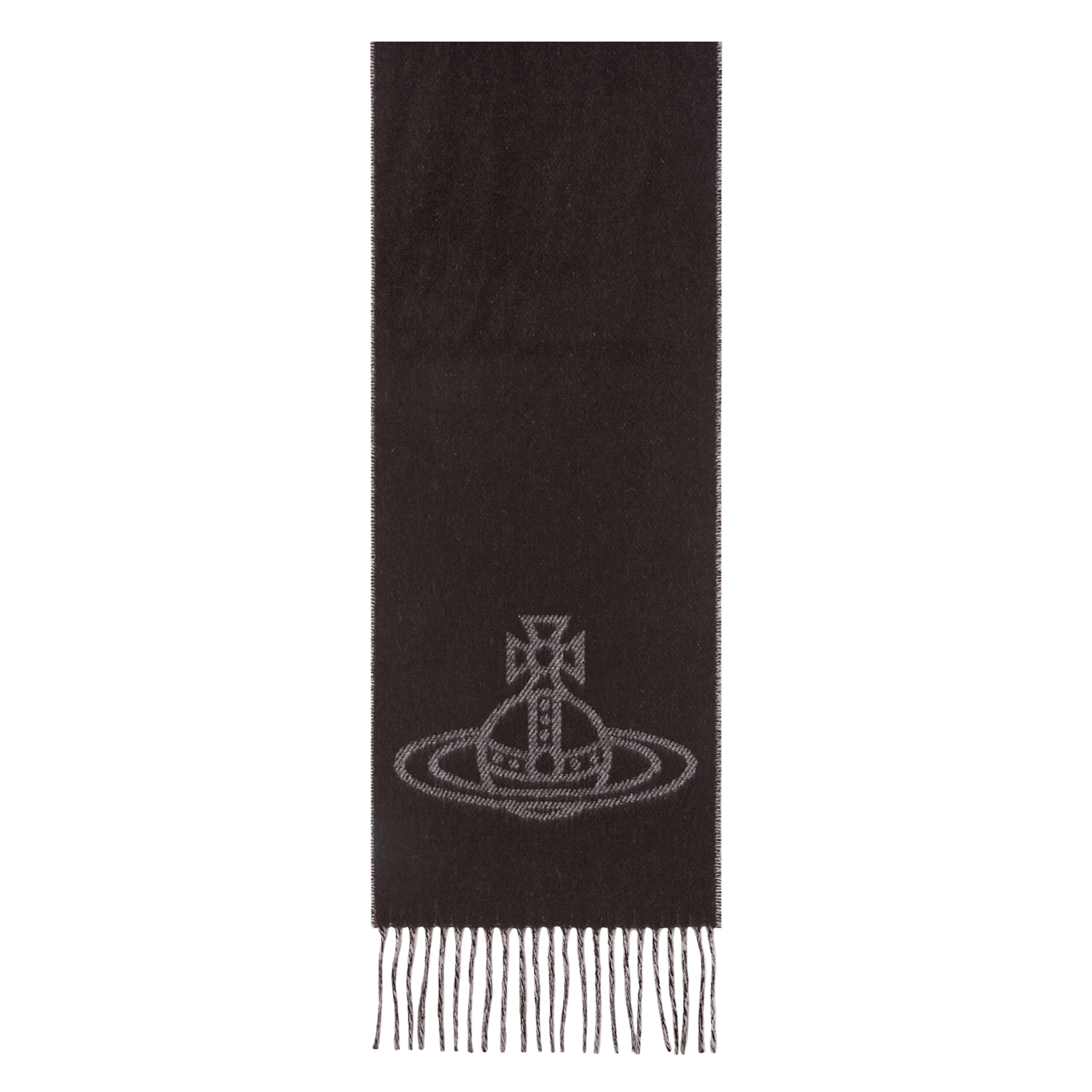 Womens Vivienne Westwood Brown/Natural Double Faced Orb Wool Scarf