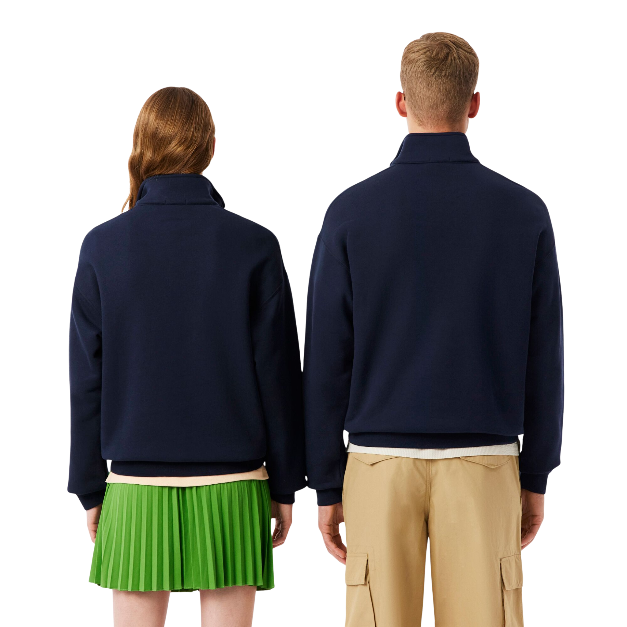 Mens Lacoste Navy Heavy Fleece Half Zip Sweatshirt