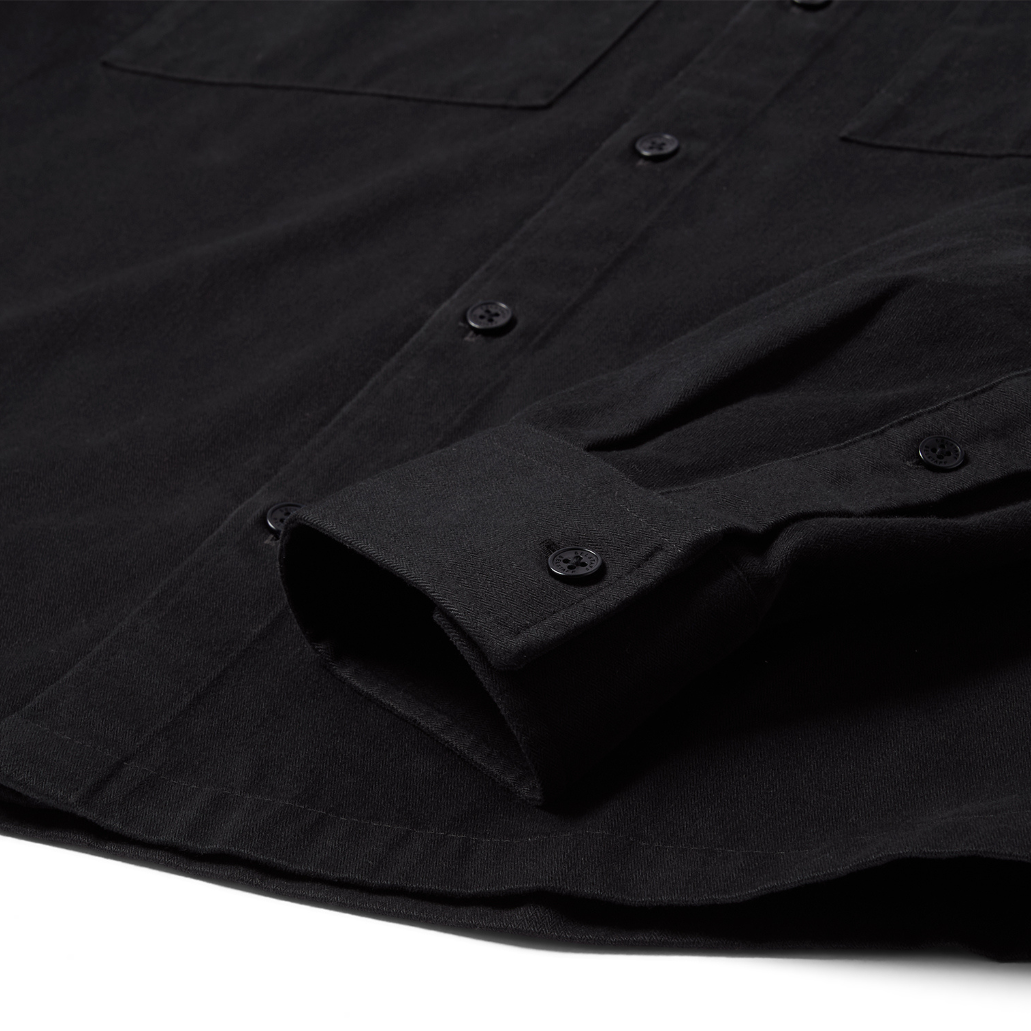 Mens Belstaff Black Outpost Cotton Herringbone Overshirt