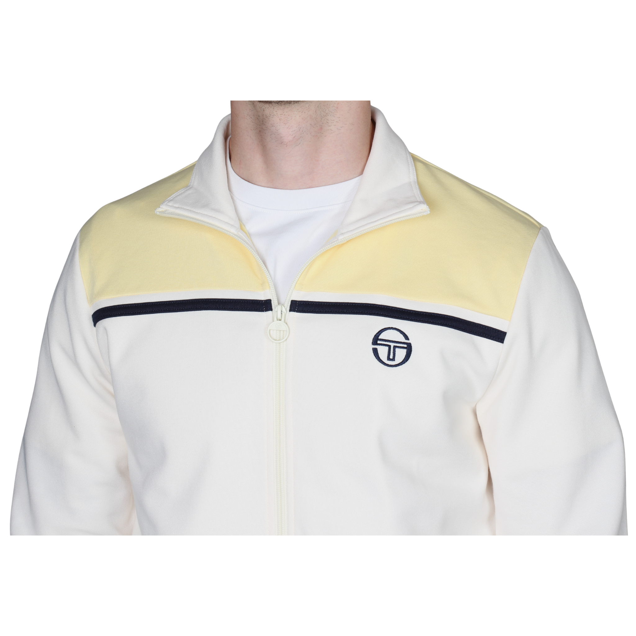 Mens Sergio Tacchini Gardenia/Pale Banana Young Line Track Top