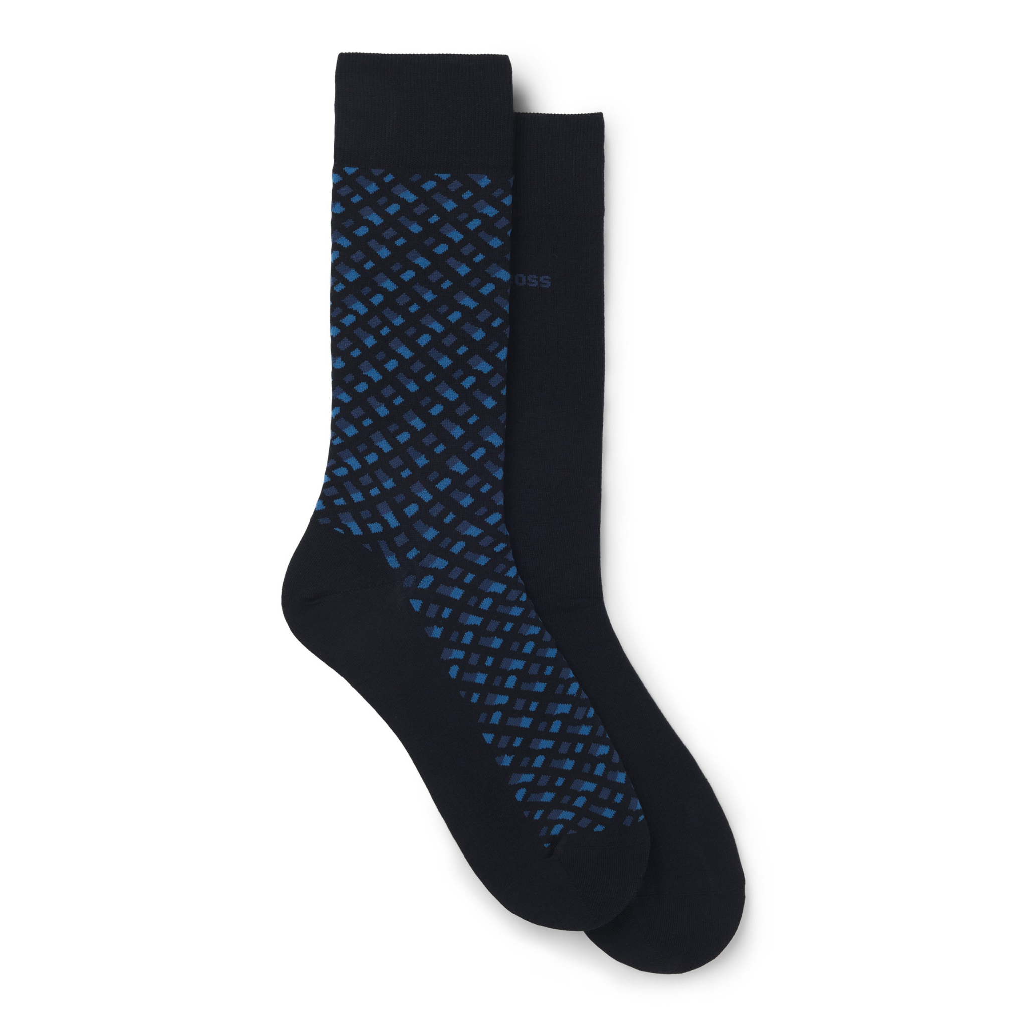 Mens BOSS Dark Blue 2PK RS Monogram Socks