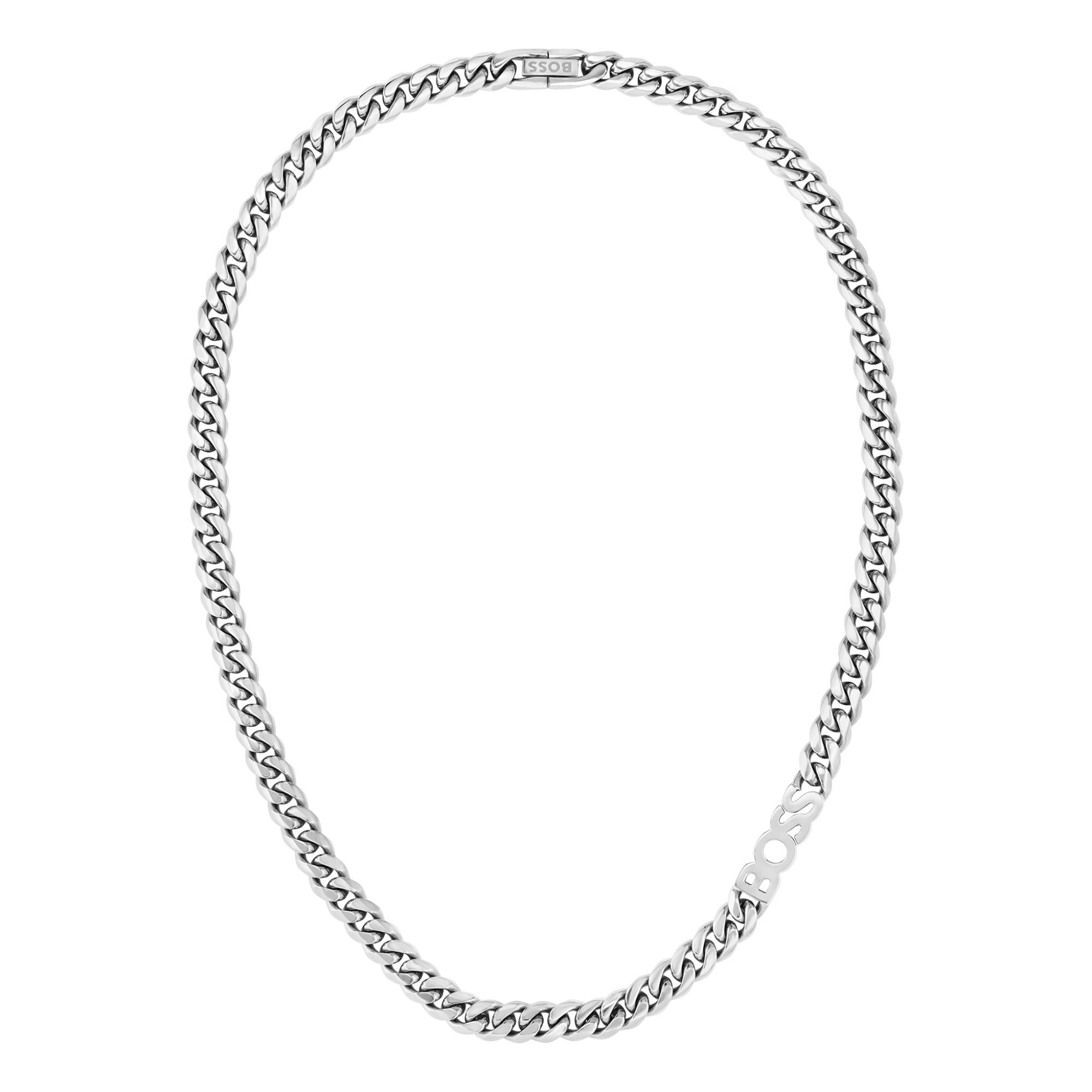 Mens BOSS Stainless Steel Kassy Logo Necklace