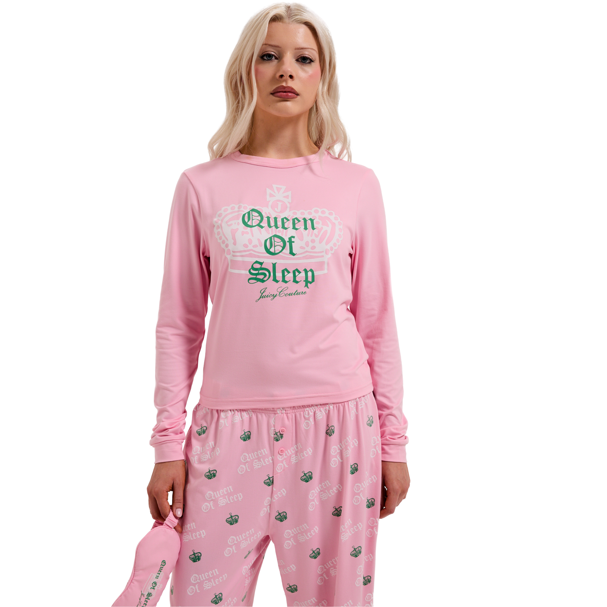 Womens Juicy Couture Pink Queen Of Sleep L/s Pyjama Set