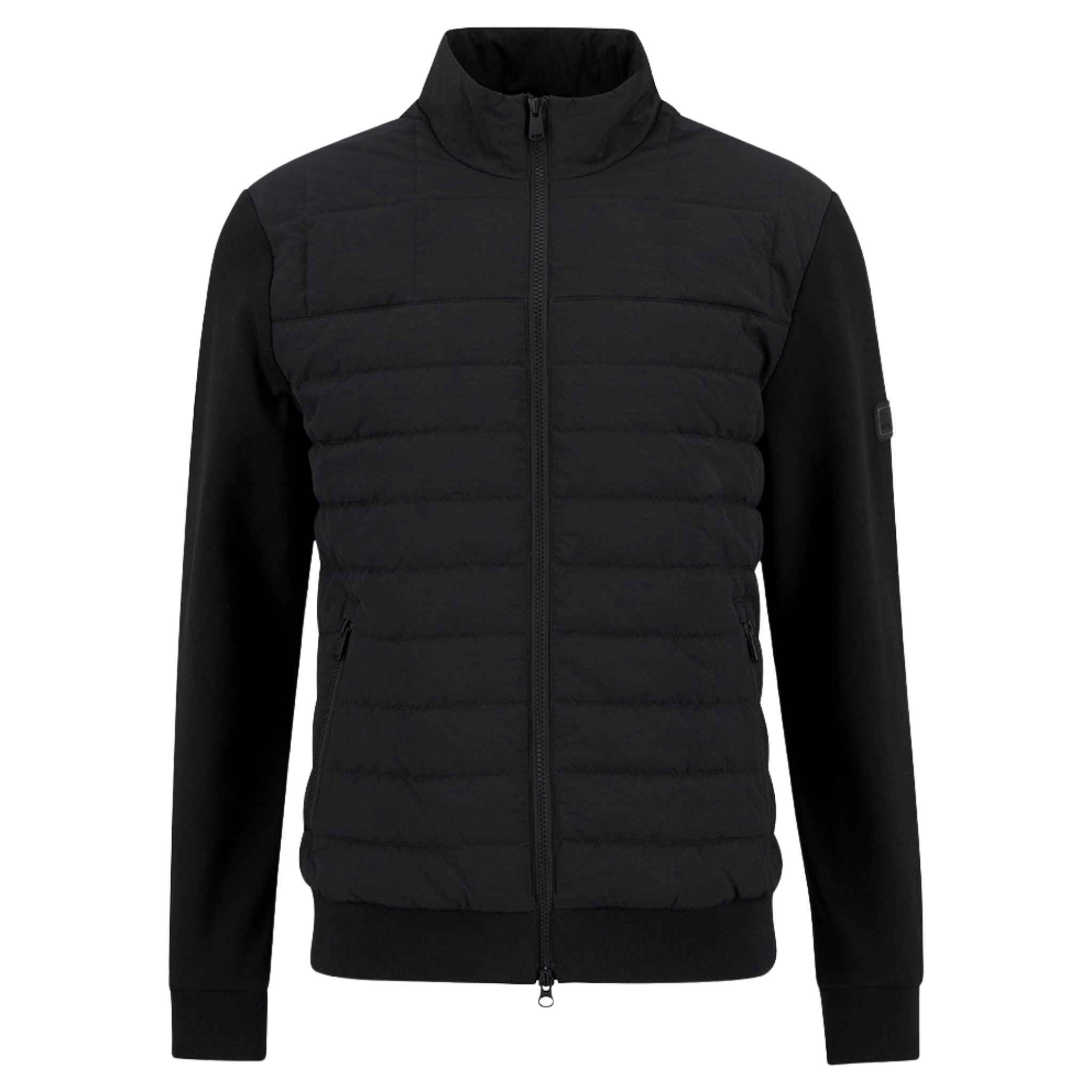 Mens Barbour International Black Collins Baffle Quilted Sweat Jacket
