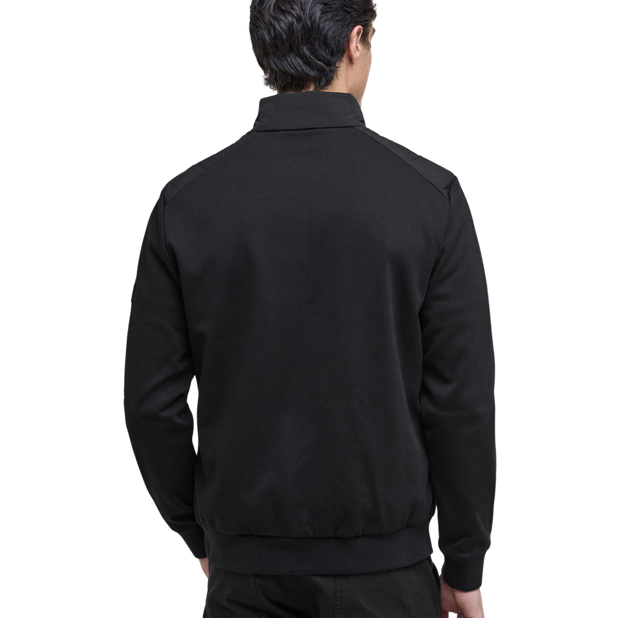 Mens Barbour International Black Collins Baffle Quilted Sweat Jacket