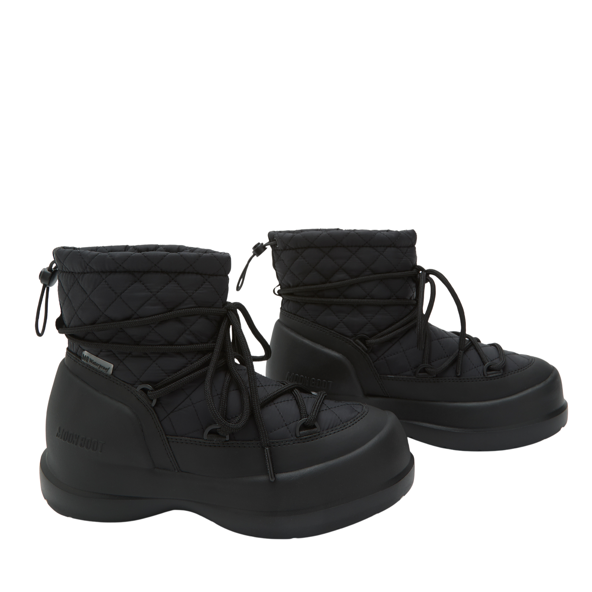 Womens Moon Boot Black Mezzaluna Quilted Mid WP Boots