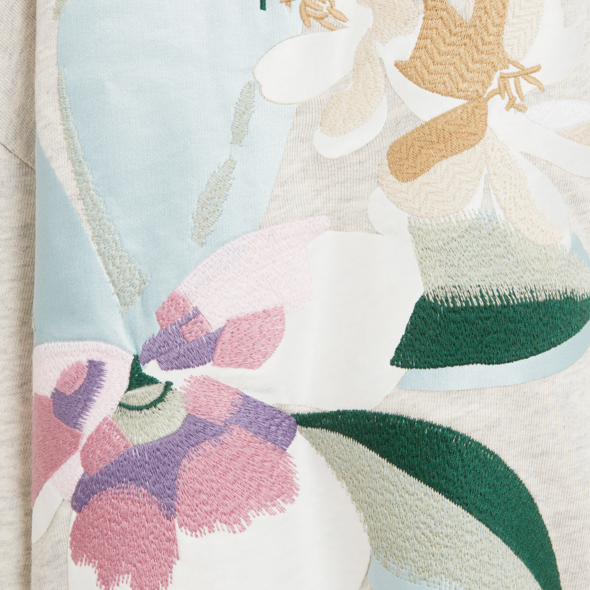 Womens Ted Baker Grey Marl Brookla Print Embroidered Sweatshirt