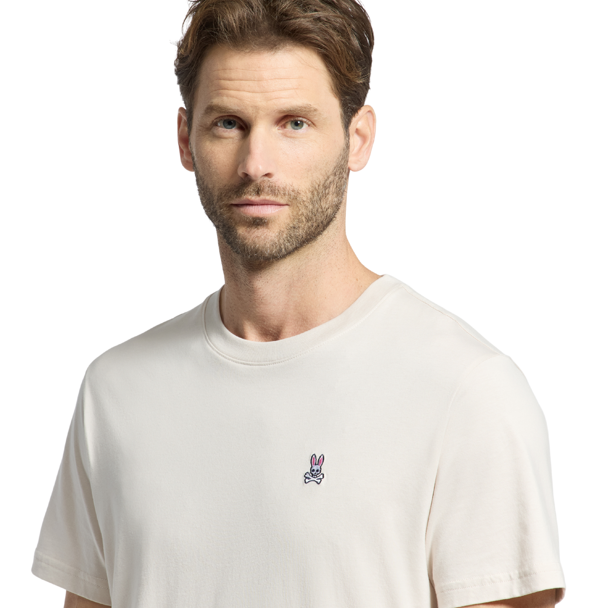 Mens Psycho Bunny Natural Linen Classic S/s T Shirt
