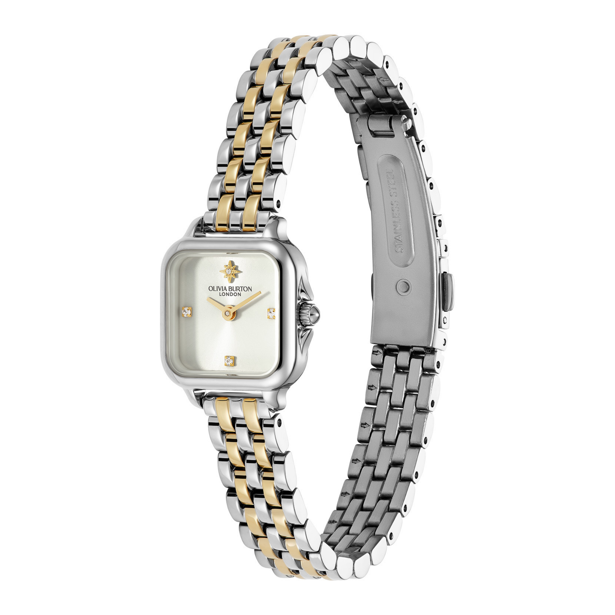 Womens Olivia Burton Ivory/Two Tone Mini Grosvenor Bracelet Watch