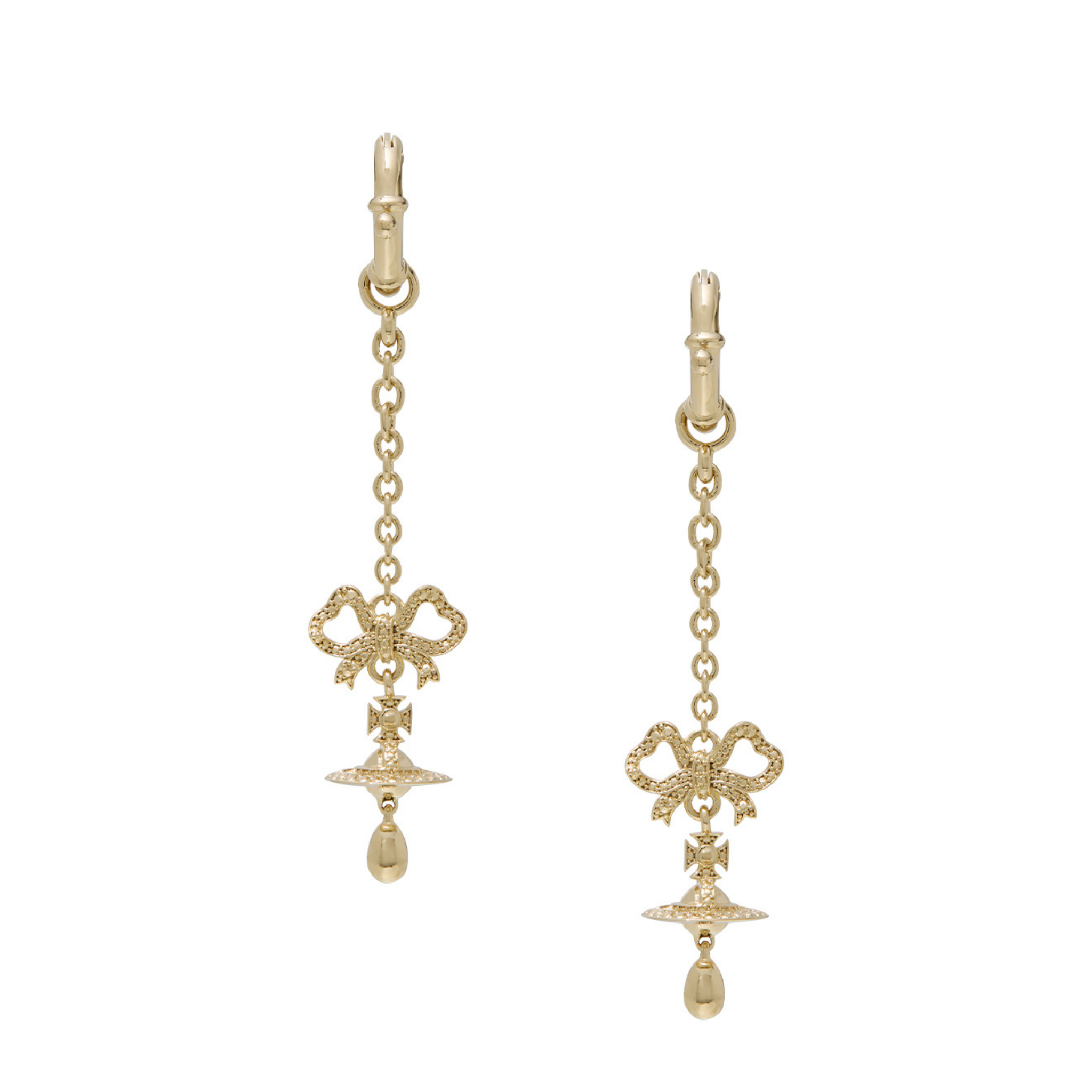 Vivienne Westwood Gold/Silk Crystal Rigoberta Chain Earrings