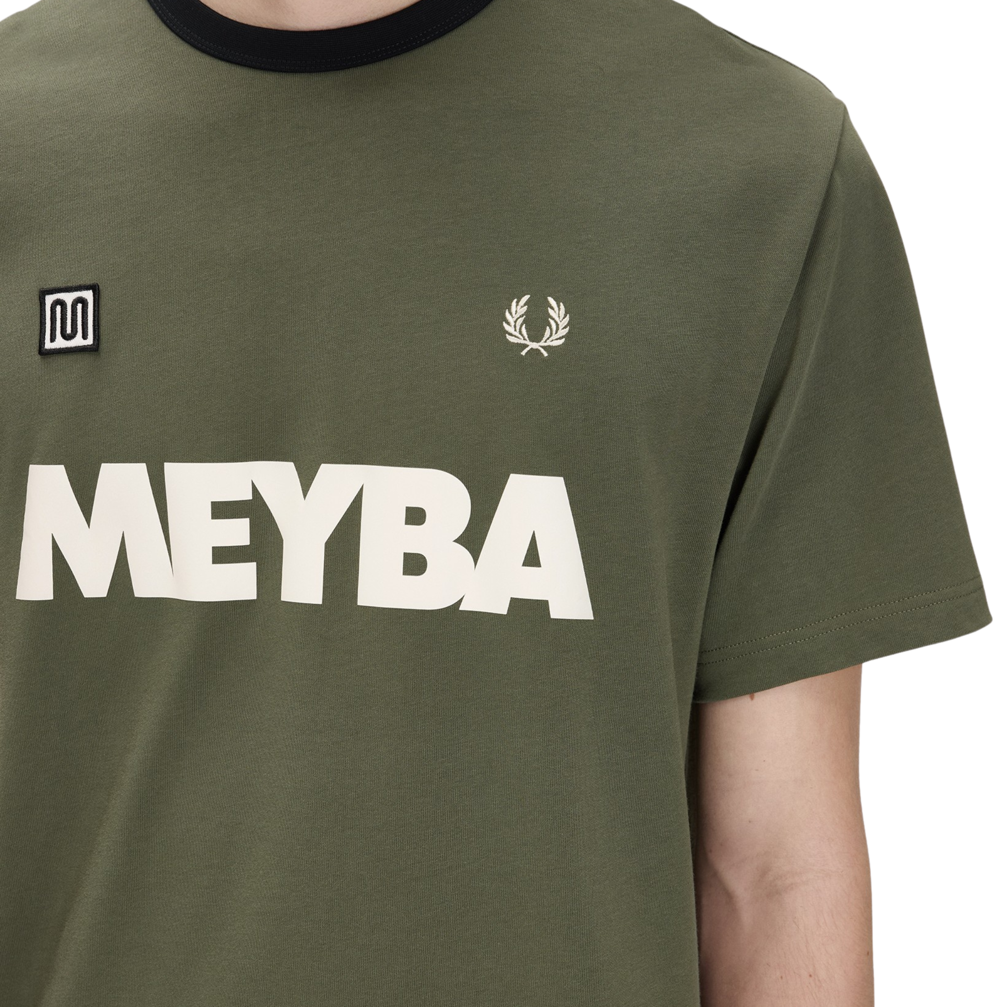 Mens Fred Perry x Meyba Laurel Wreath Green Ringer S/s T Shirt
