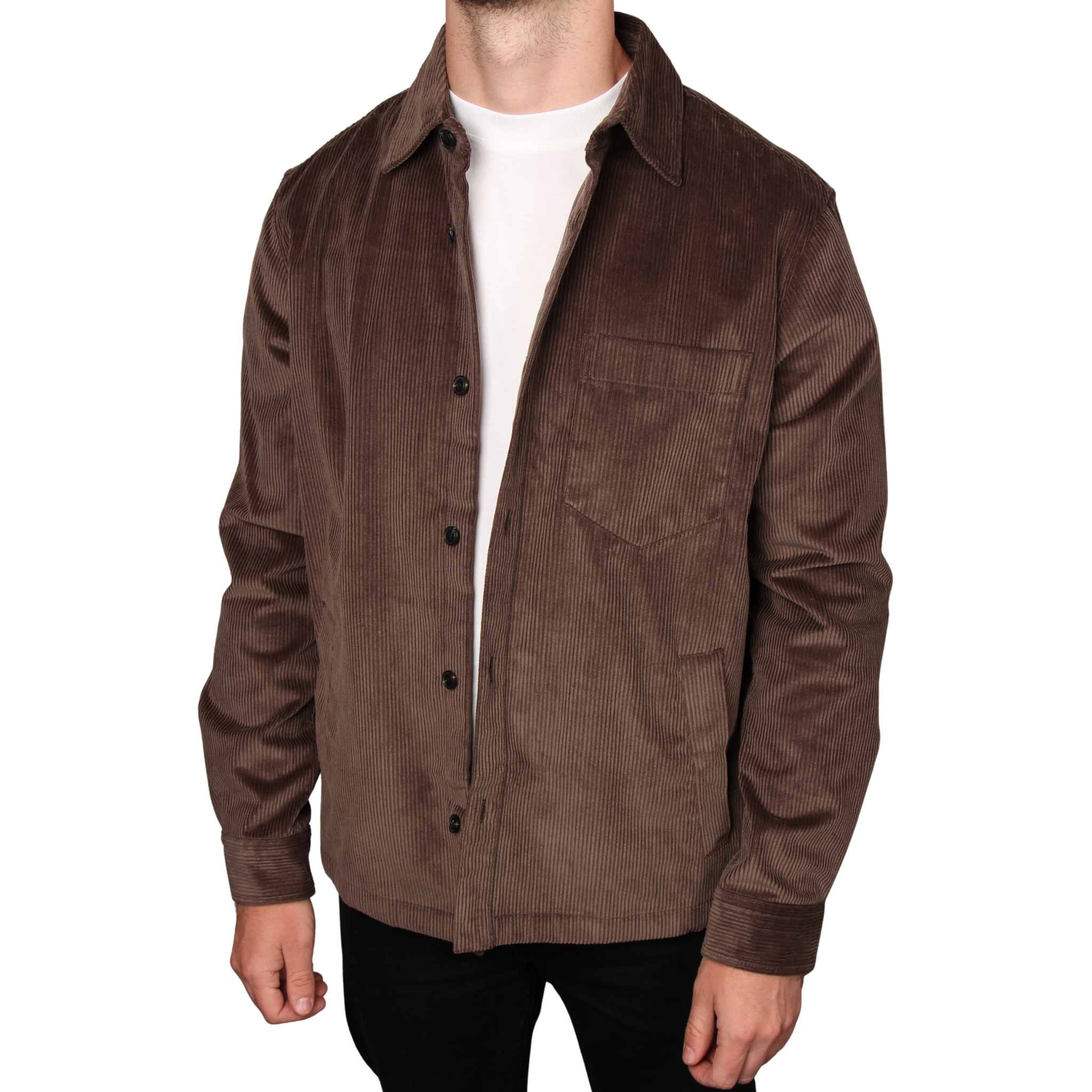 Mens HUGO Brown Overflow Ecord Overshirt