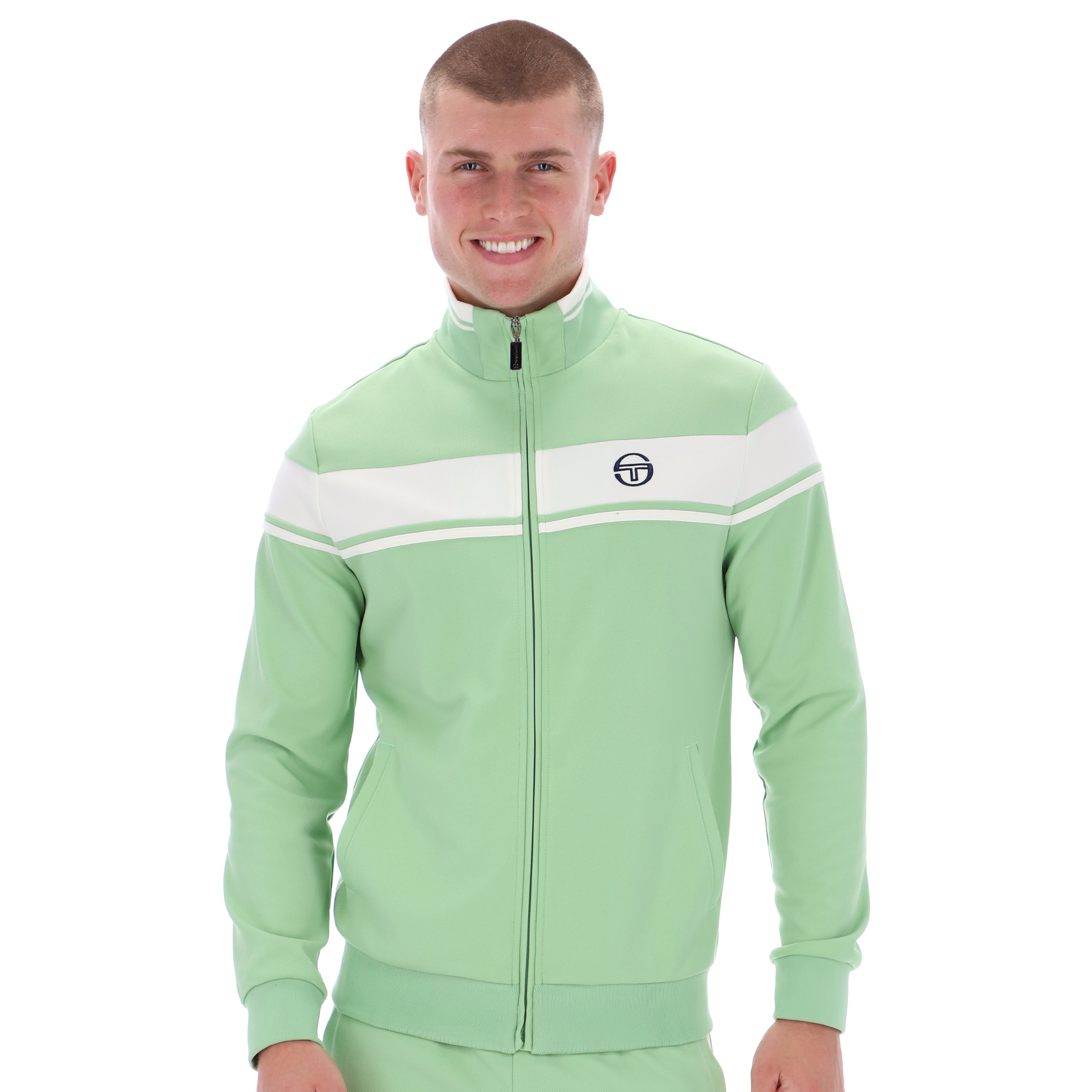 Mens Sergio Tacchini Quiet Green/Gardenia Damarindo Track Top