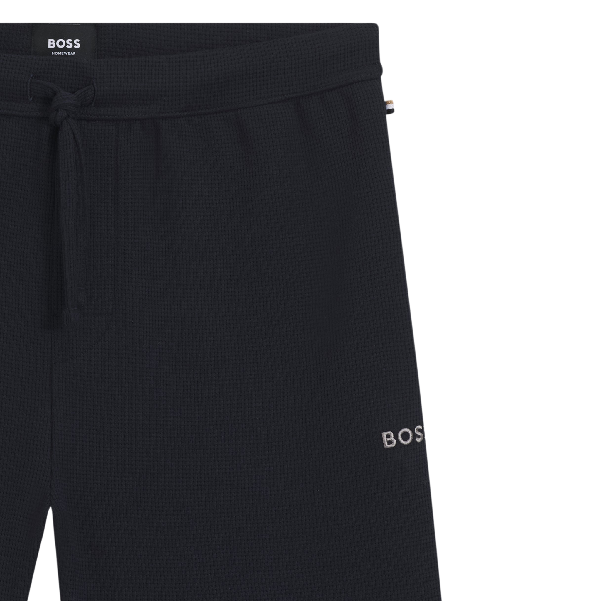Mens BOSS Dark Blue Waffle Lounge Shorts