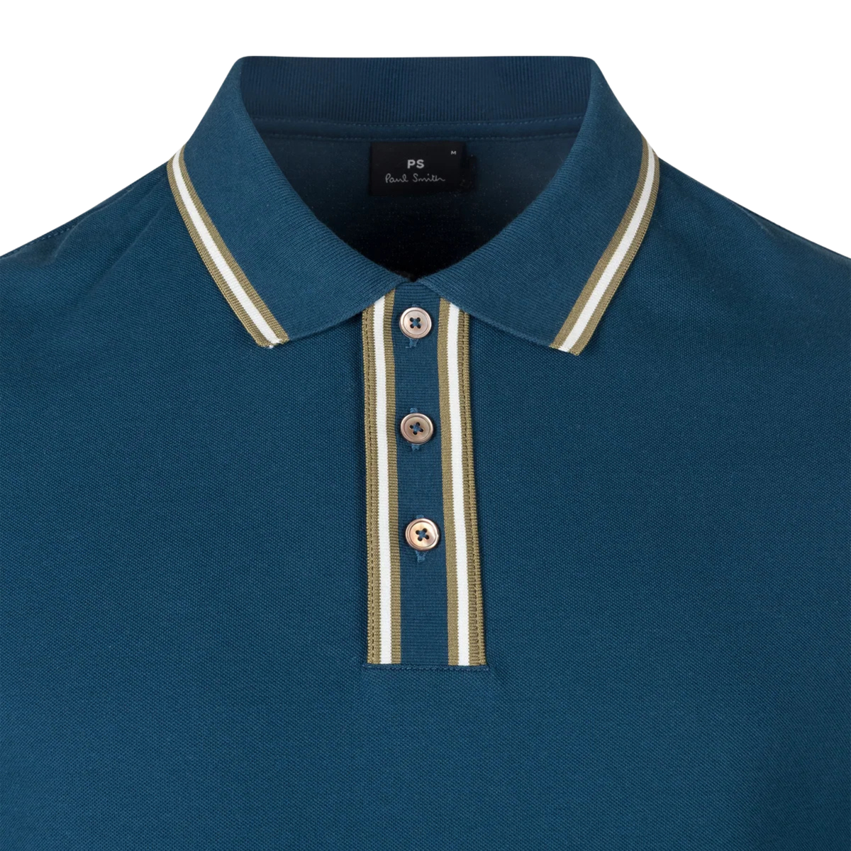 Mens Paul Smith Blue Tipped Placket S/s Polo Shirt