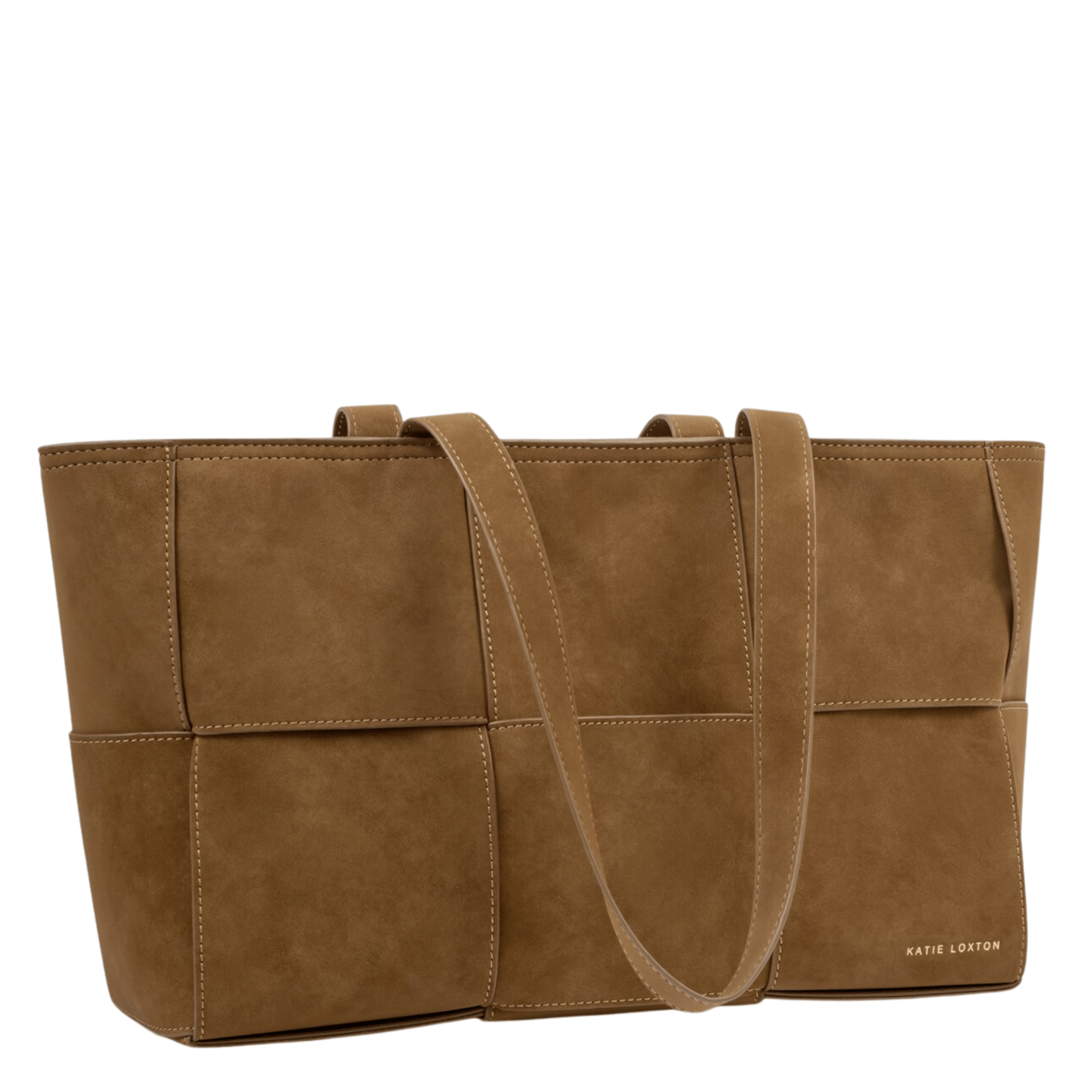 Womens Katie Loxton Caramel Taya Hand Woven Suedette Tote Bag