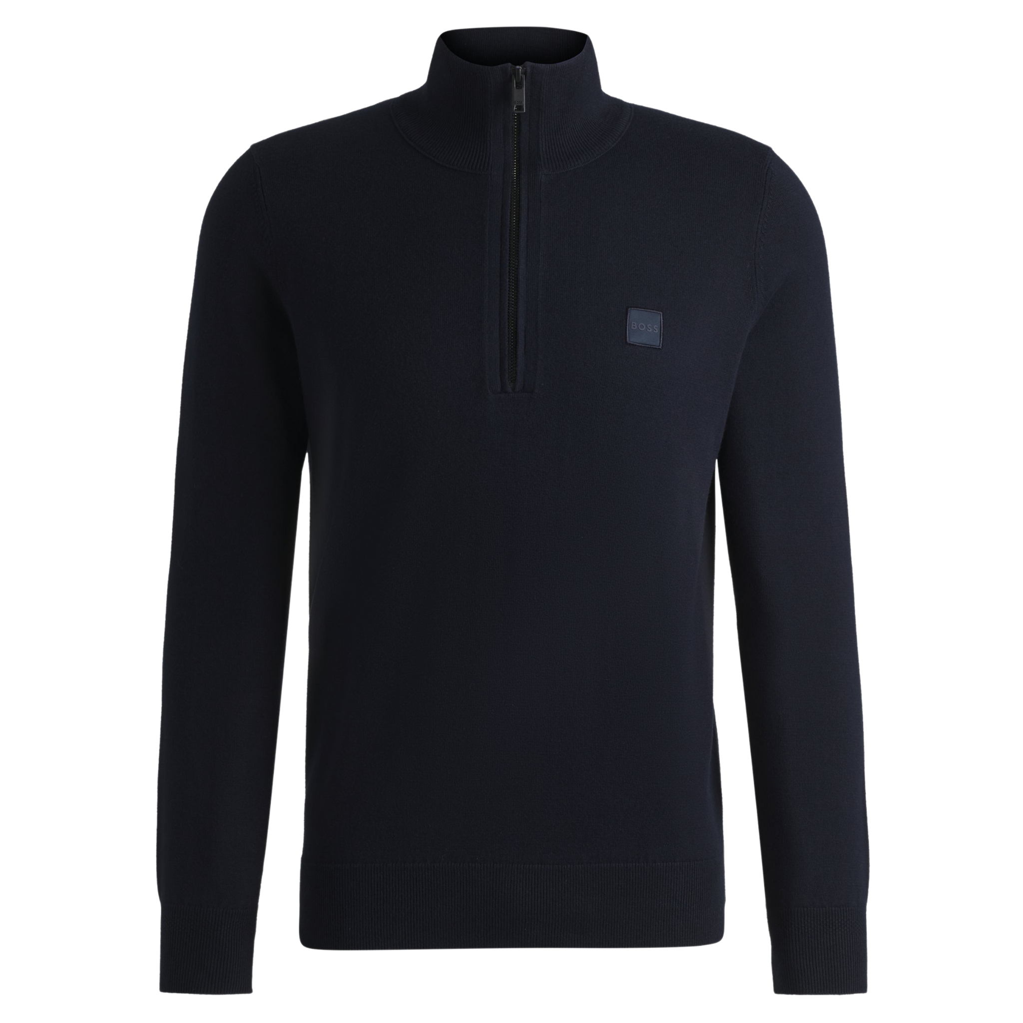 Mens BOSS Dark Blue Kanobix_S Half Zip Knit Jumper