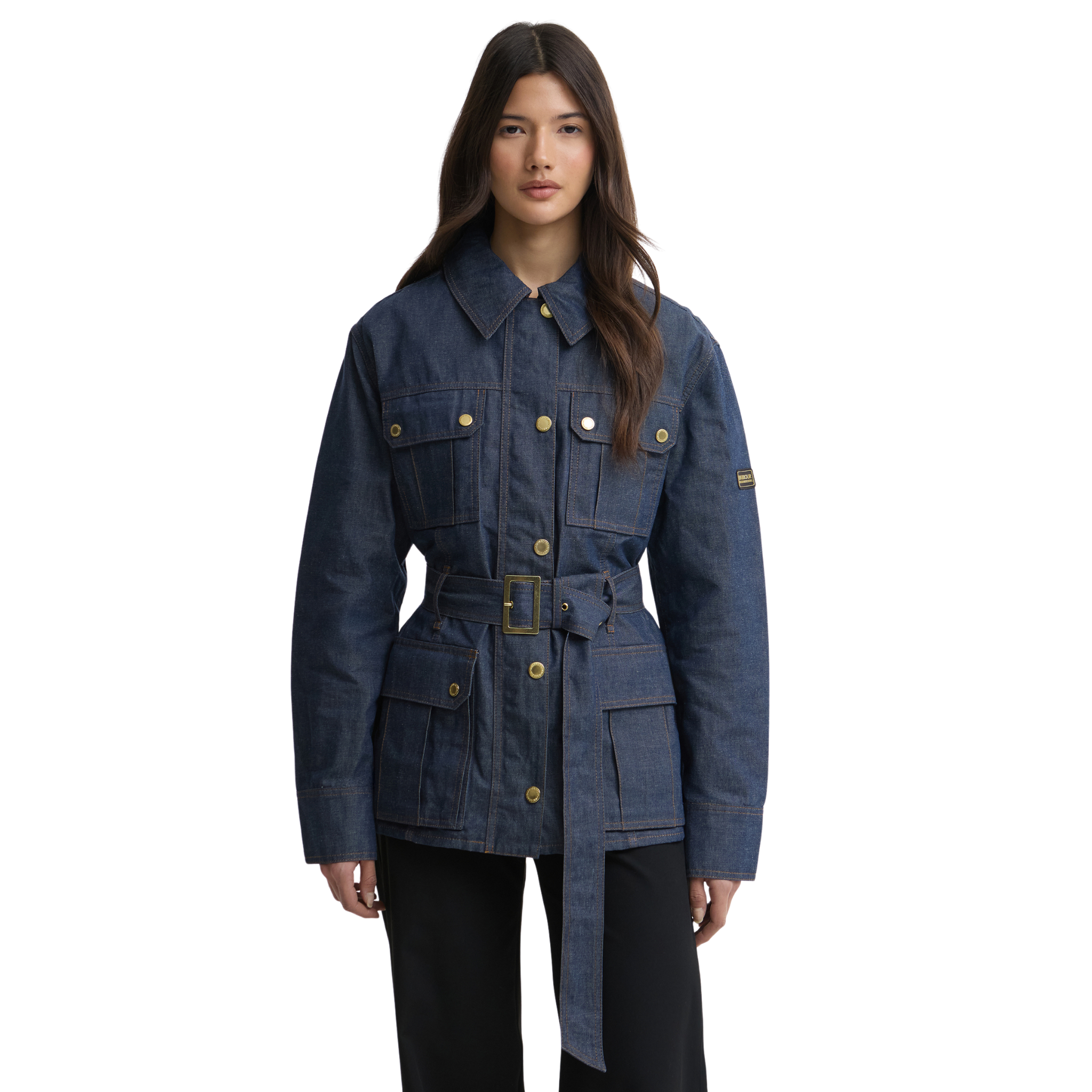 Womens Barbour International Dark Blue Wash Denim Casual Jacket