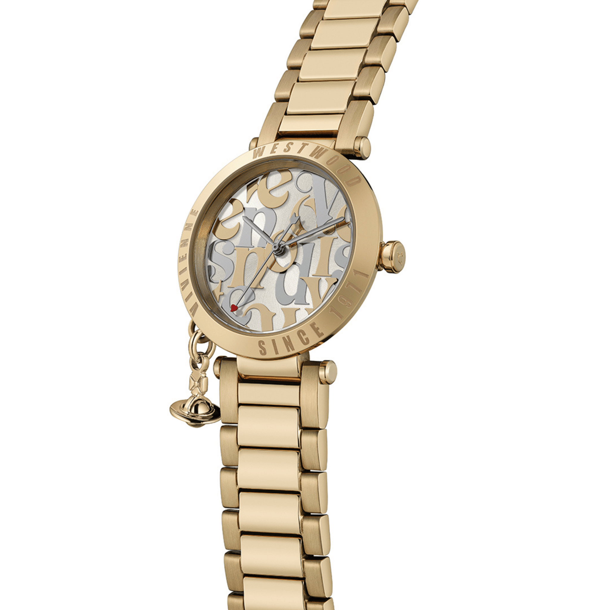 Womens Vivienne Westwood Gold Orb Logomania Bracelet Watch