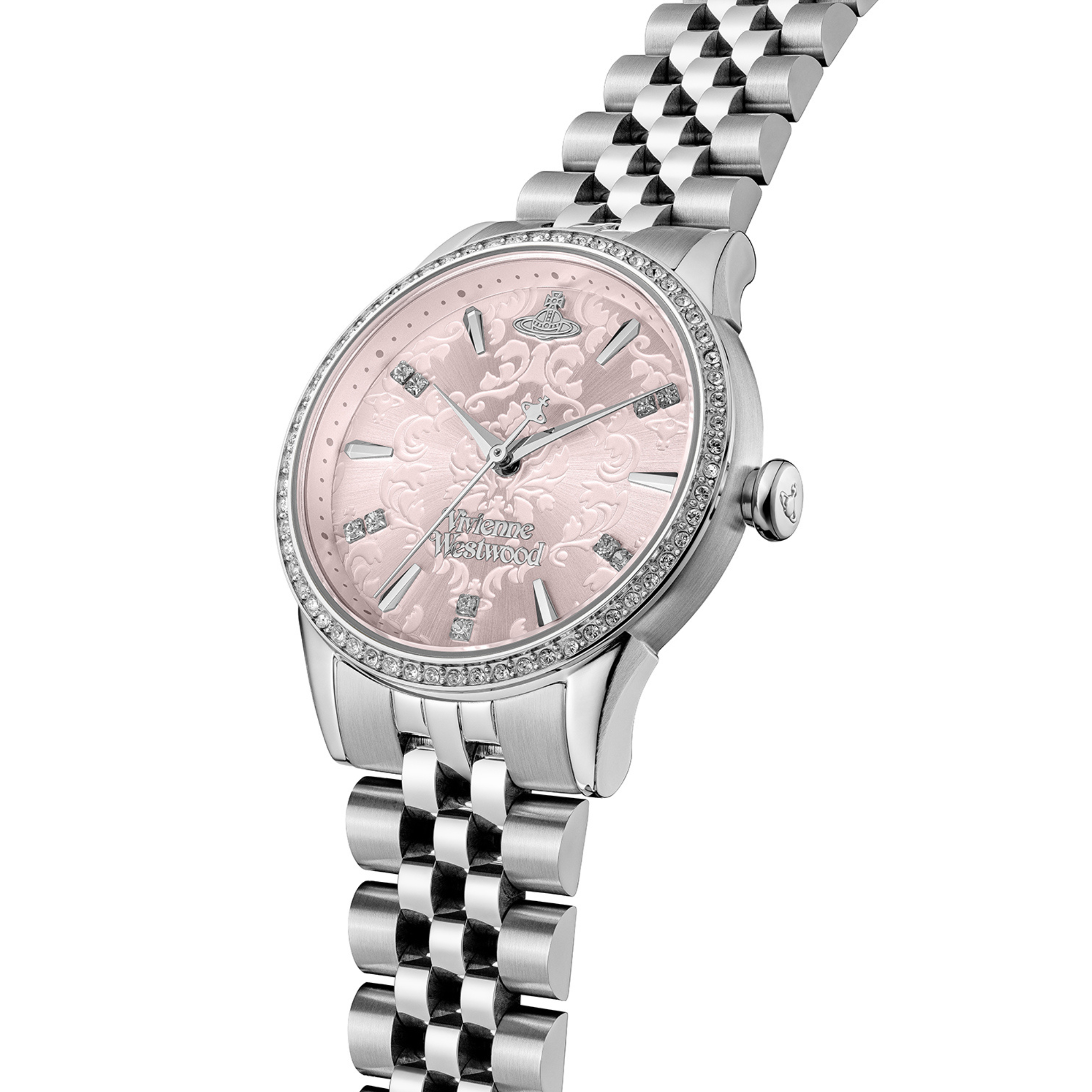 Womens Vivienne Westwood Silver/Pink Dial Little Wallace Watch