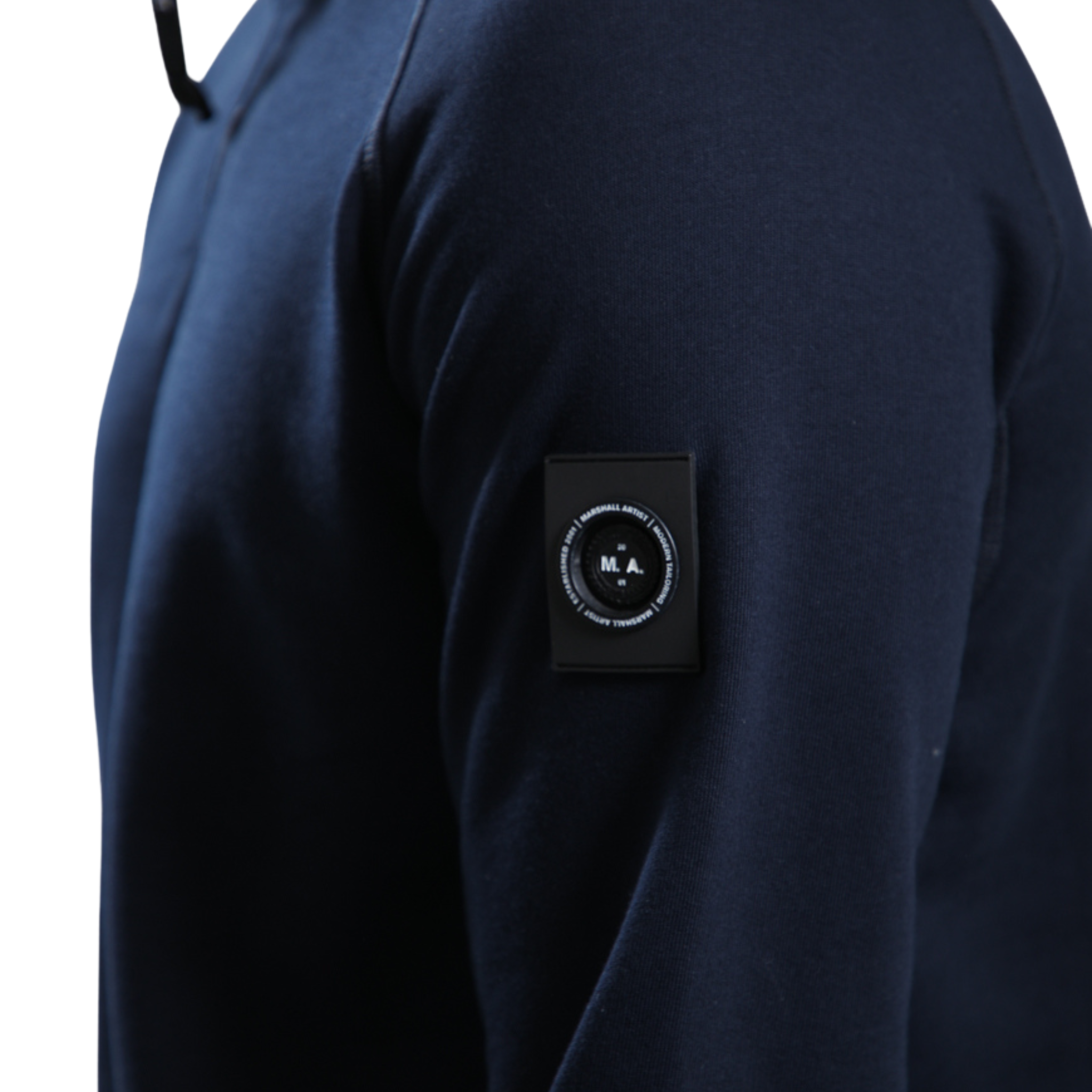 Mens Marshall Artist Navy Stanford 1/4 Zip Hood Sweatshirt