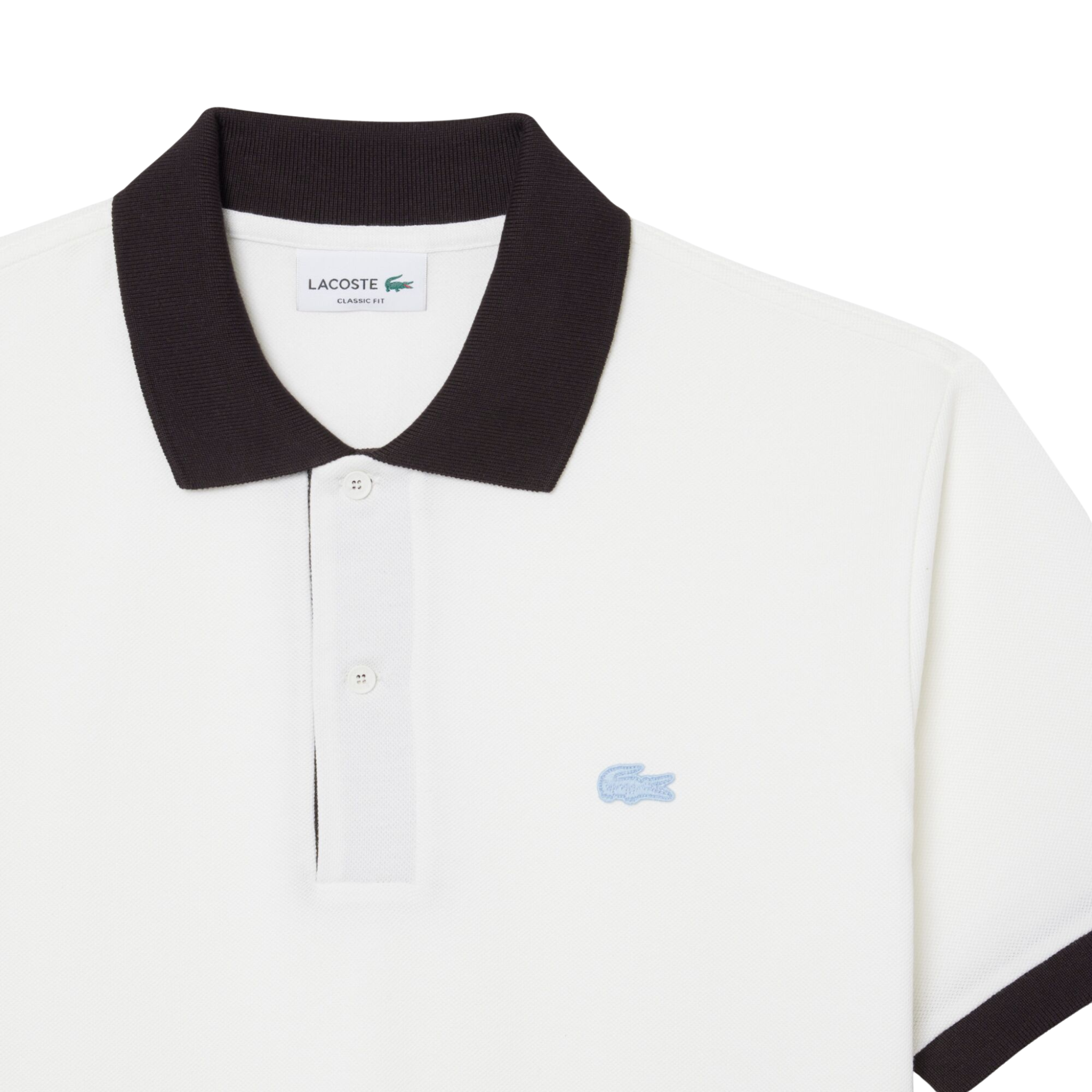 Mens Lacoste Flour/Buffalo Contrast Collar S/s Polo