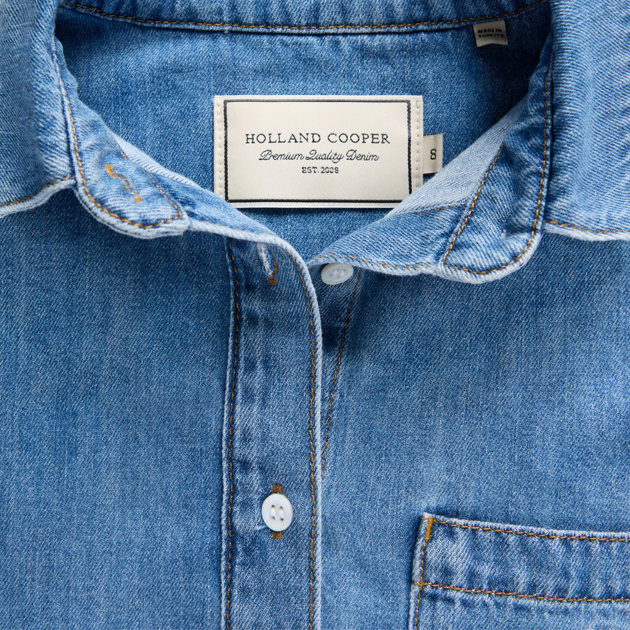 Womens Holland Cooper Mid Quartz Cropped Denim Shirt