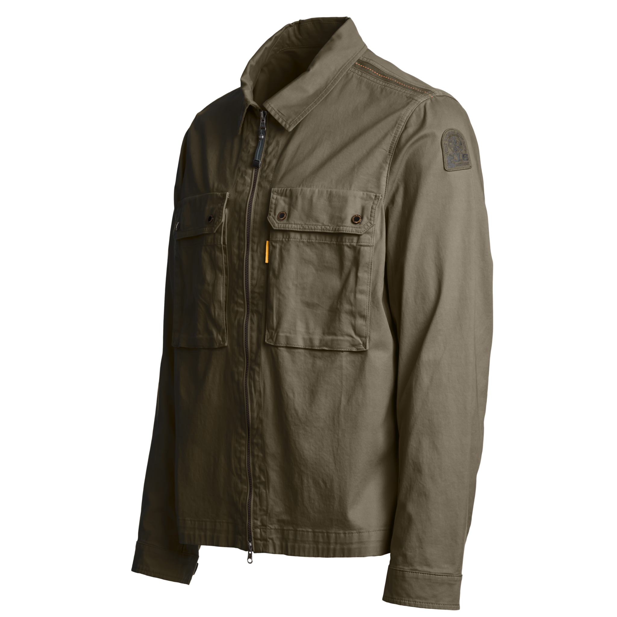 Mens Parajumpers Olive Grey Tel Pocket Overshirt