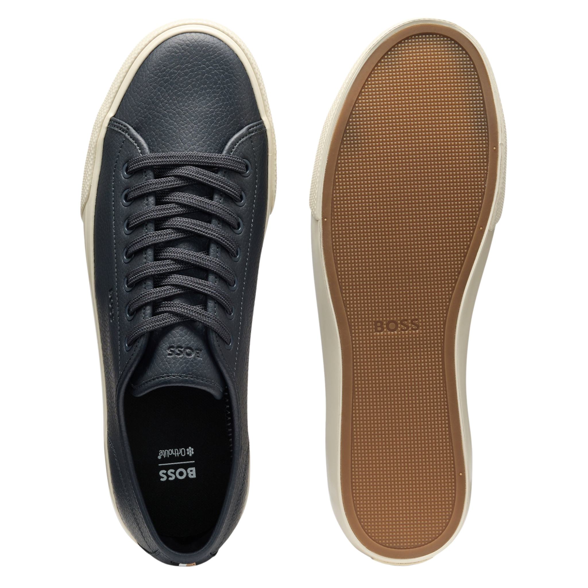 Mens BOSS Dark Blue Aiden_Tenn Trainers