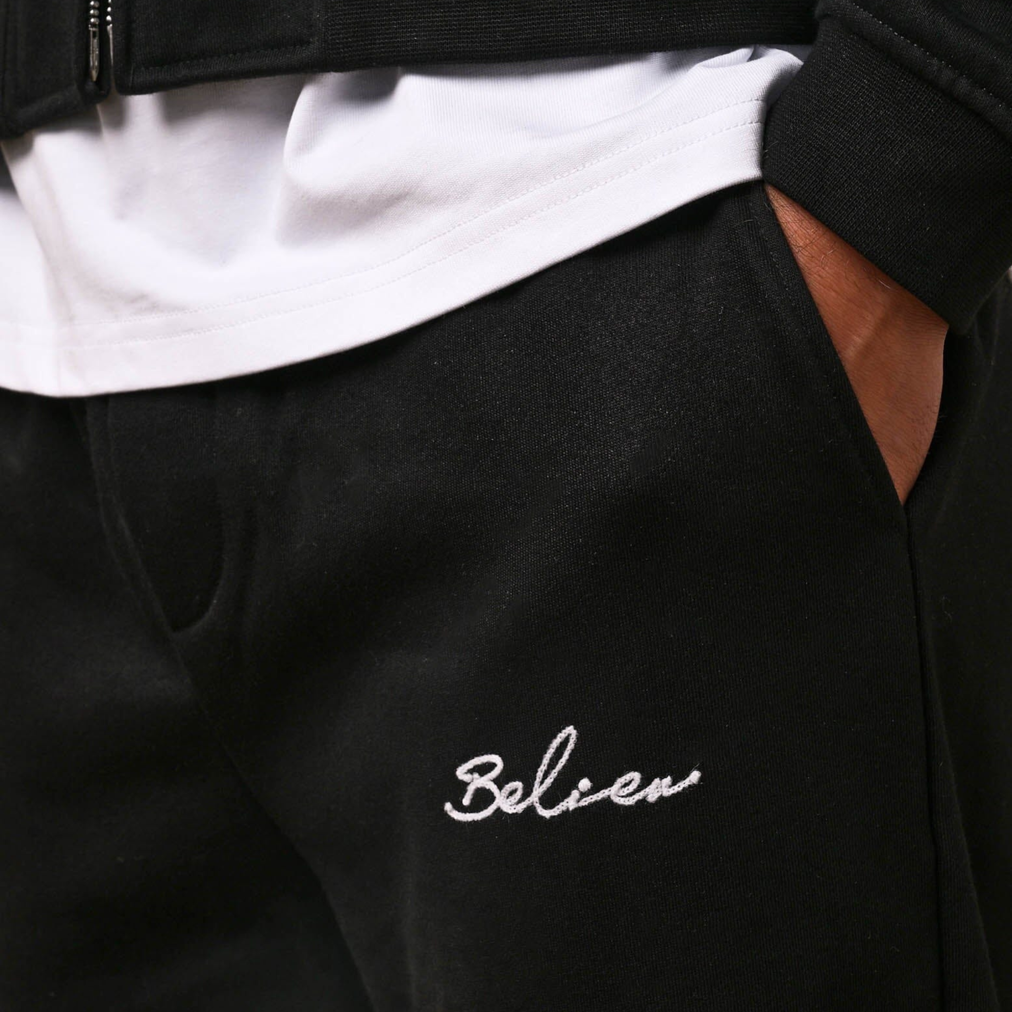 Mens Belier Black Logo Joggers