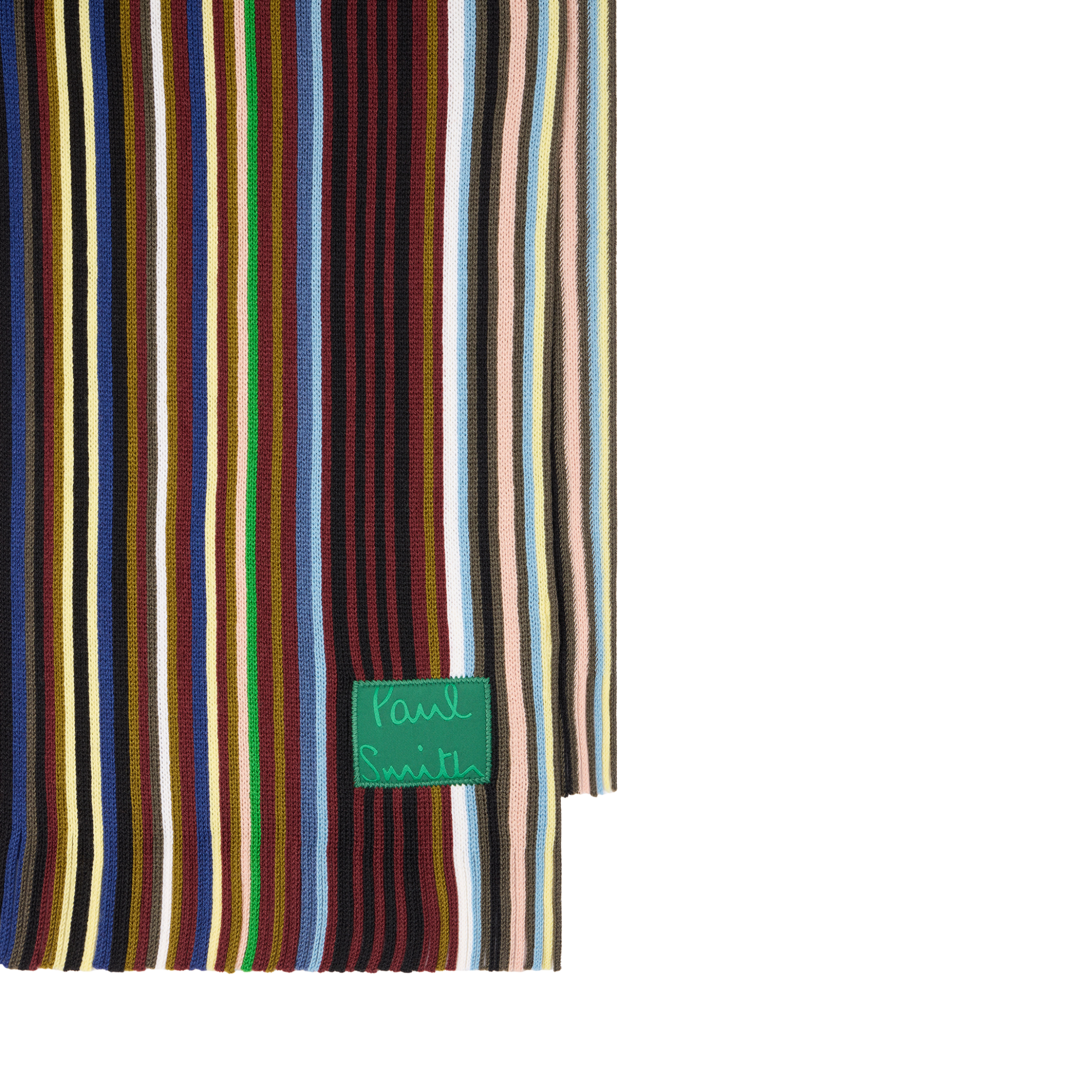 Mens Paul Smith Dark Blue Multi Iver Stripe Scarf