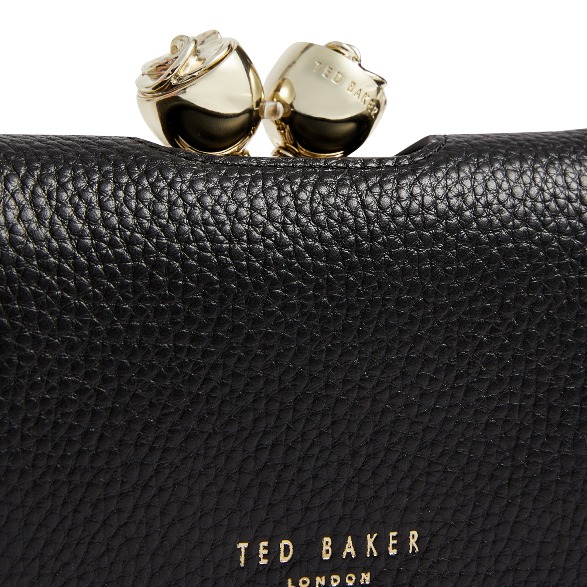 Womens Ted Baker Black Roosa Rose Detail Small Bobble Purse