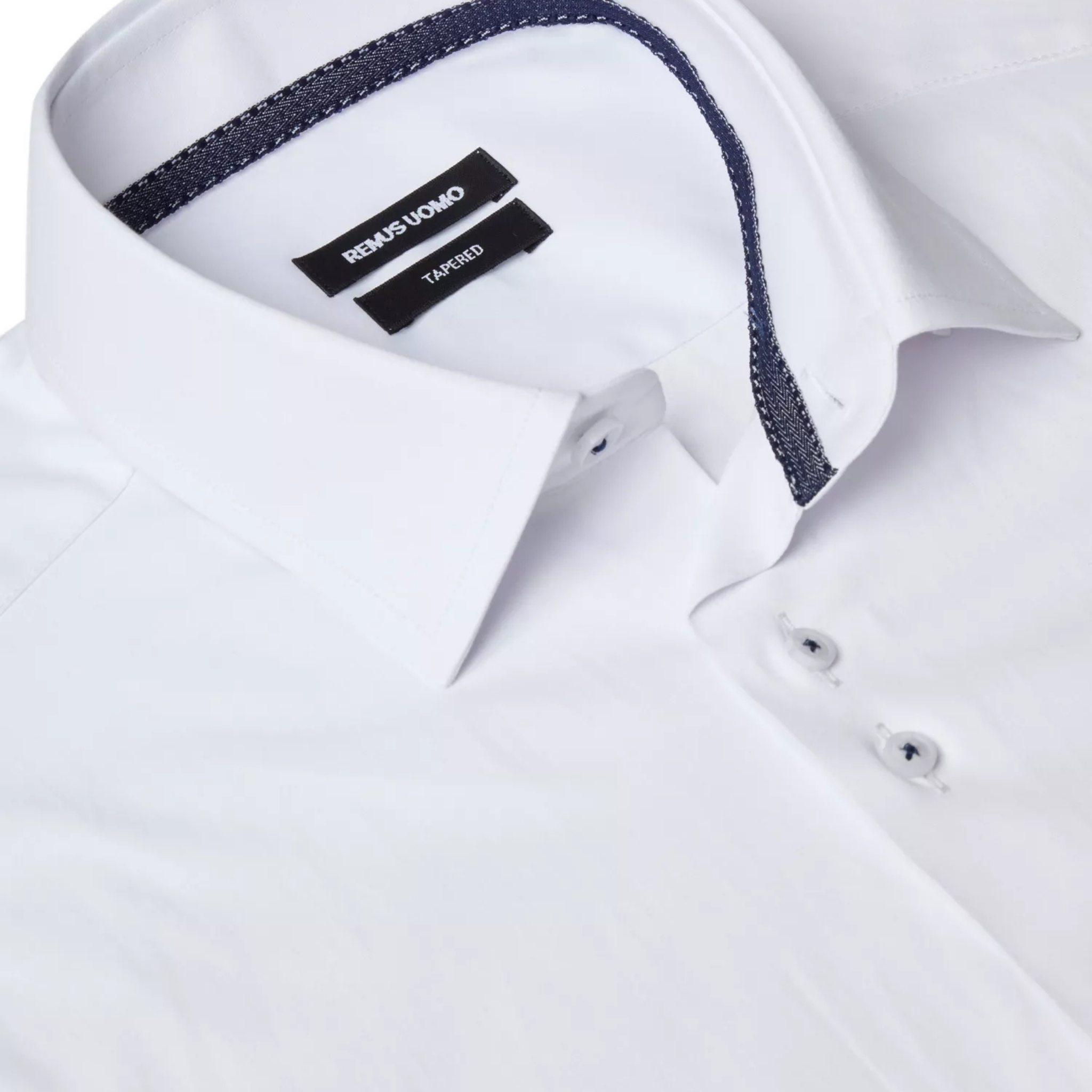 Mens Remus Uomo White Seville Tapered Fit S/s Shirt