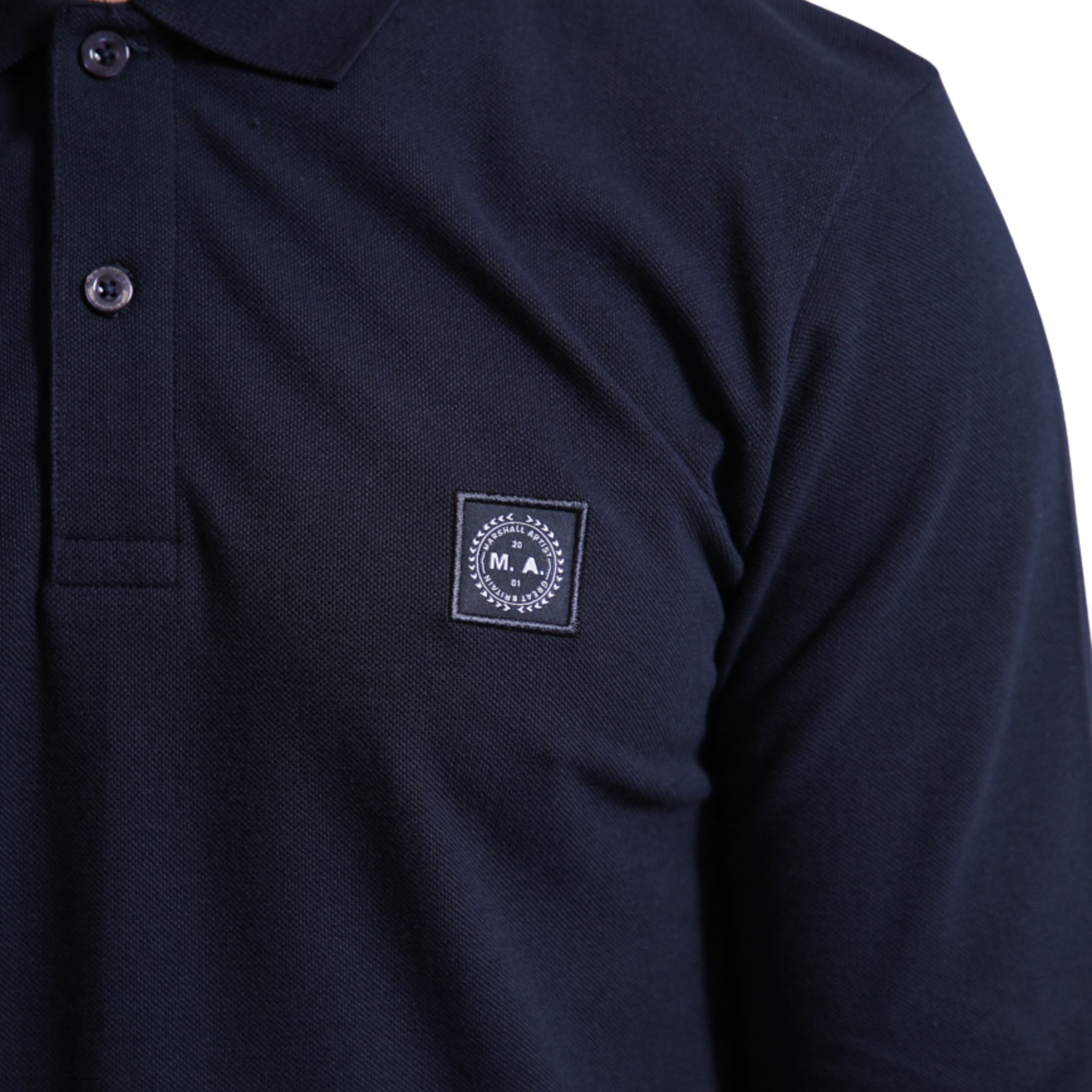 Mens Marshall Artist Navy Marchio L/s Polo Shirt