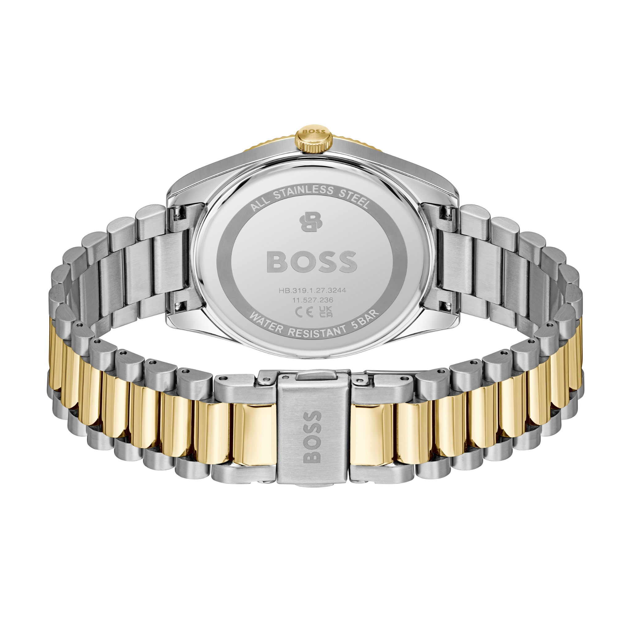 Mens BOSS Stainless Steel/Light Gold/Blue Cheswick Bracelet Watch