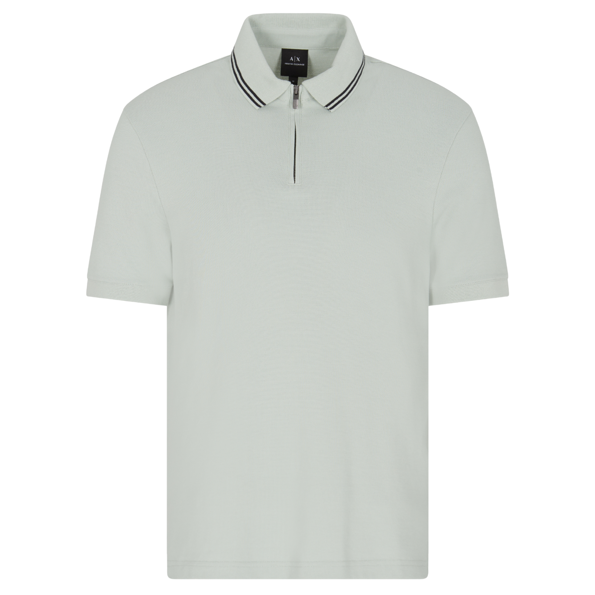 Mens Armani Exchange Mint Zip Neck S/s Polo Shirt