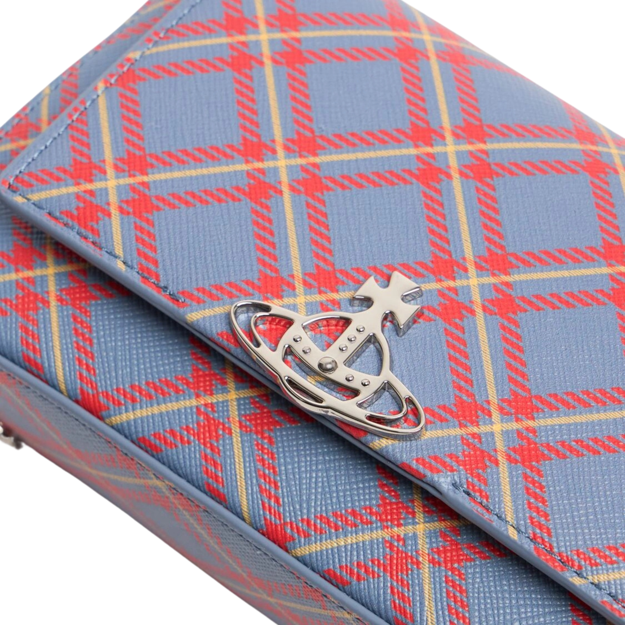 Womens Vivienne Westwood Blue/Orange Tartan Hazel Small Handbag