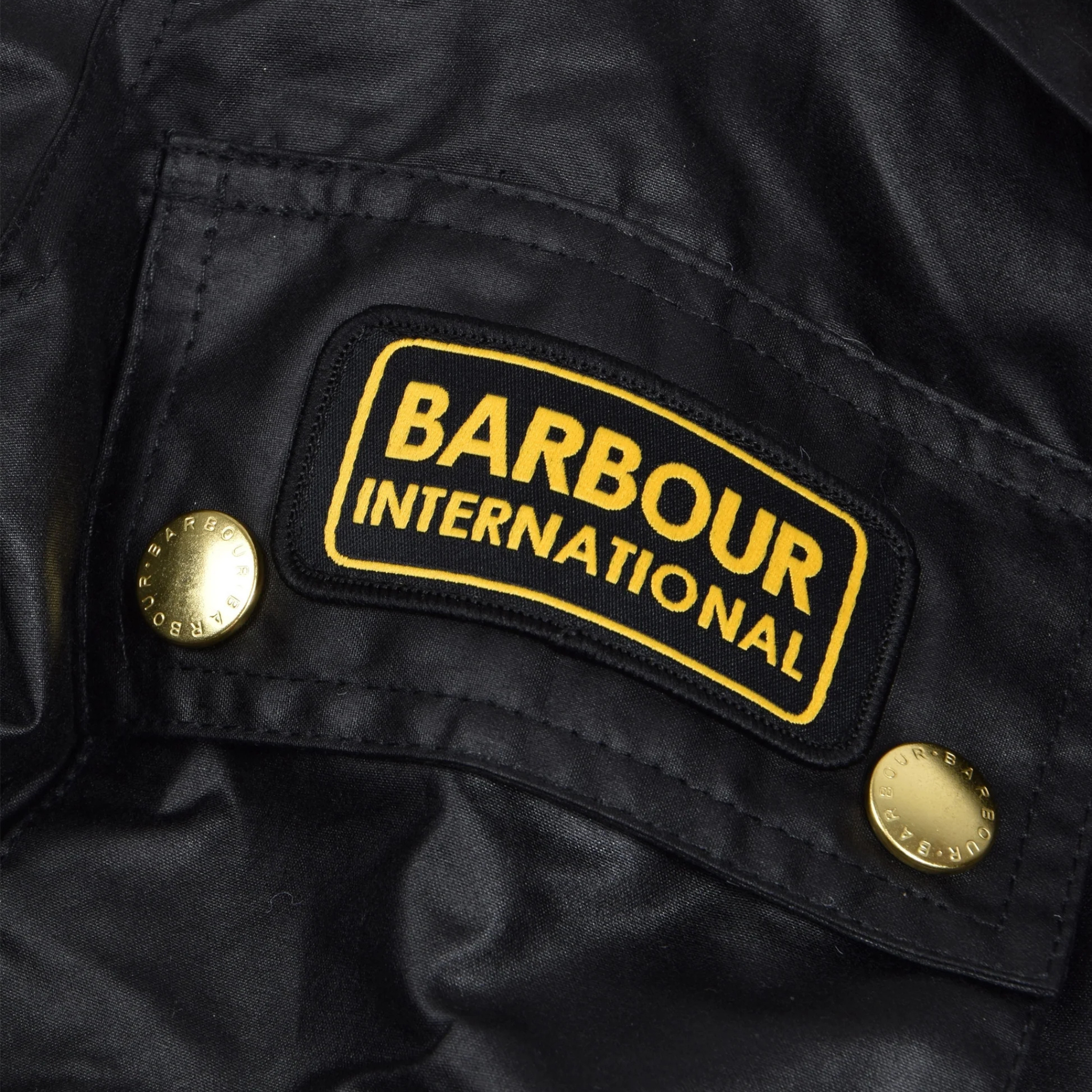 Mens Barbour International Black Union Jack International Wax Jacket