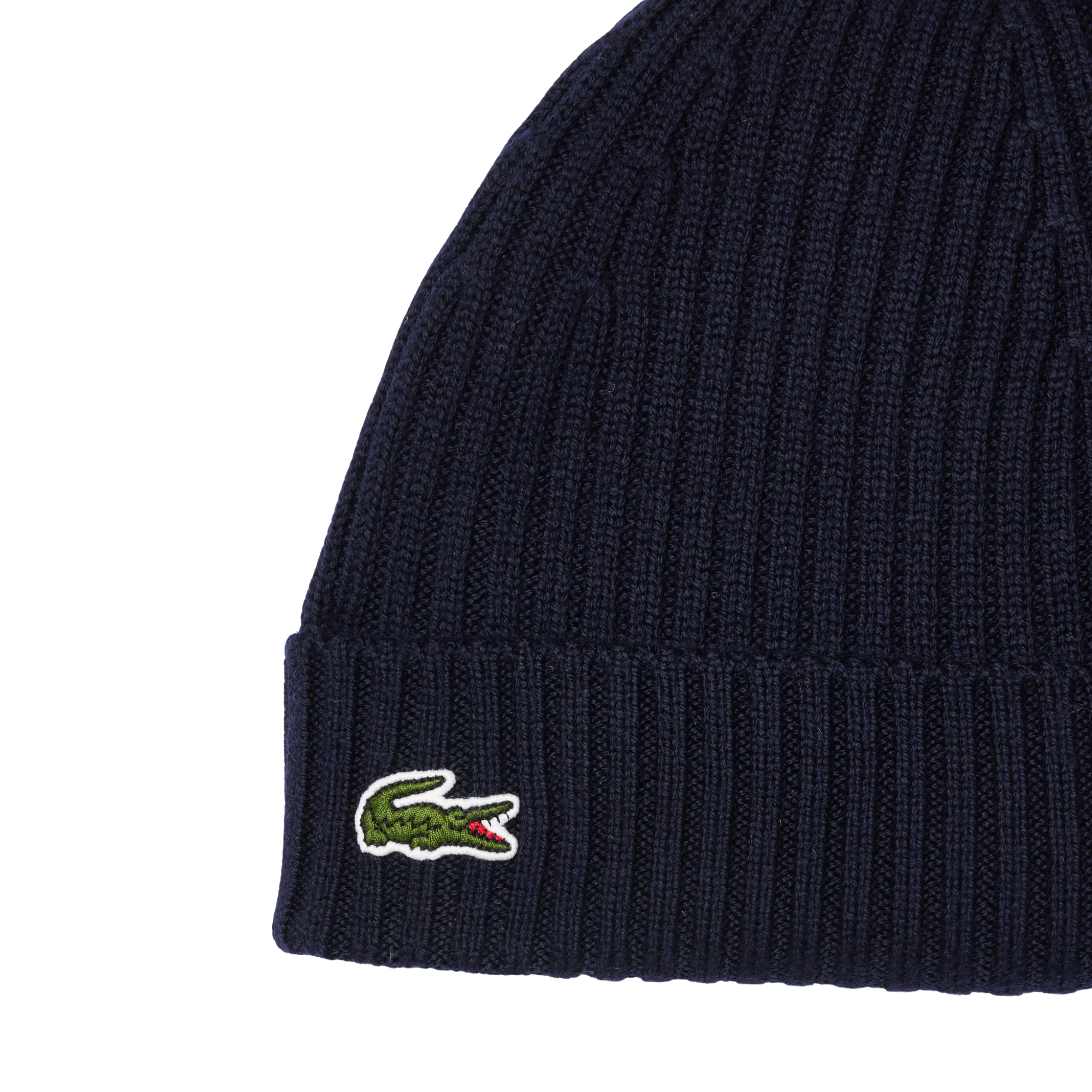 Mens Lacoste Navy Knitted Beanie Hat