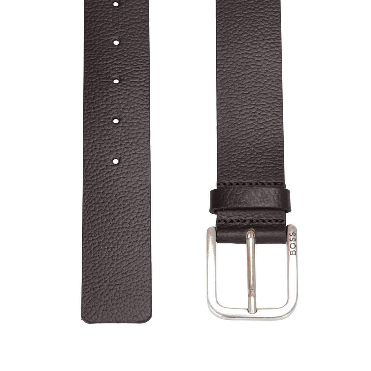 Mens BOSS Dark Brown Janni-Gr_Sz40 Leather Belt