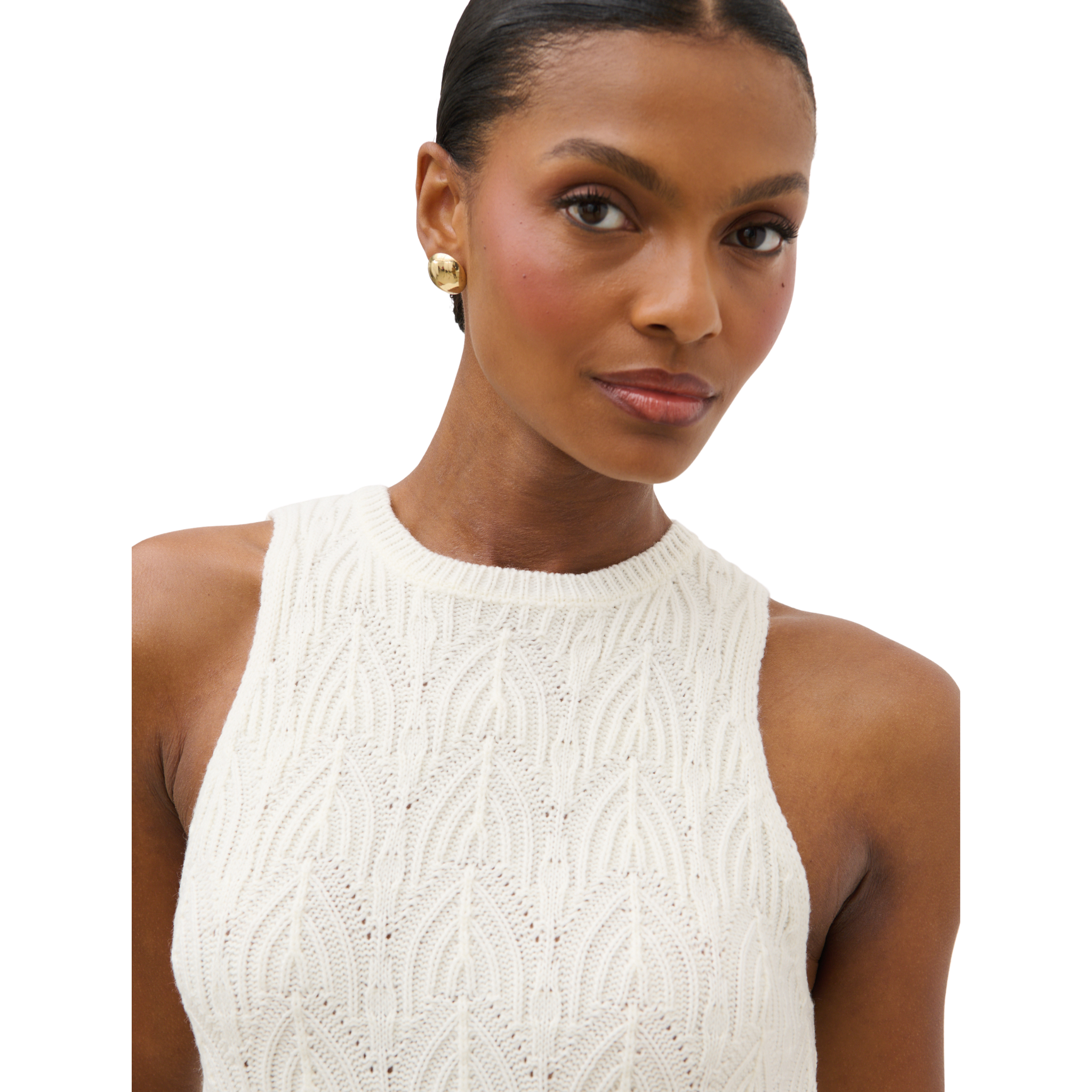 Womens Pretty Lavish Cream Cleo Rustic Knit Midaxi Dress