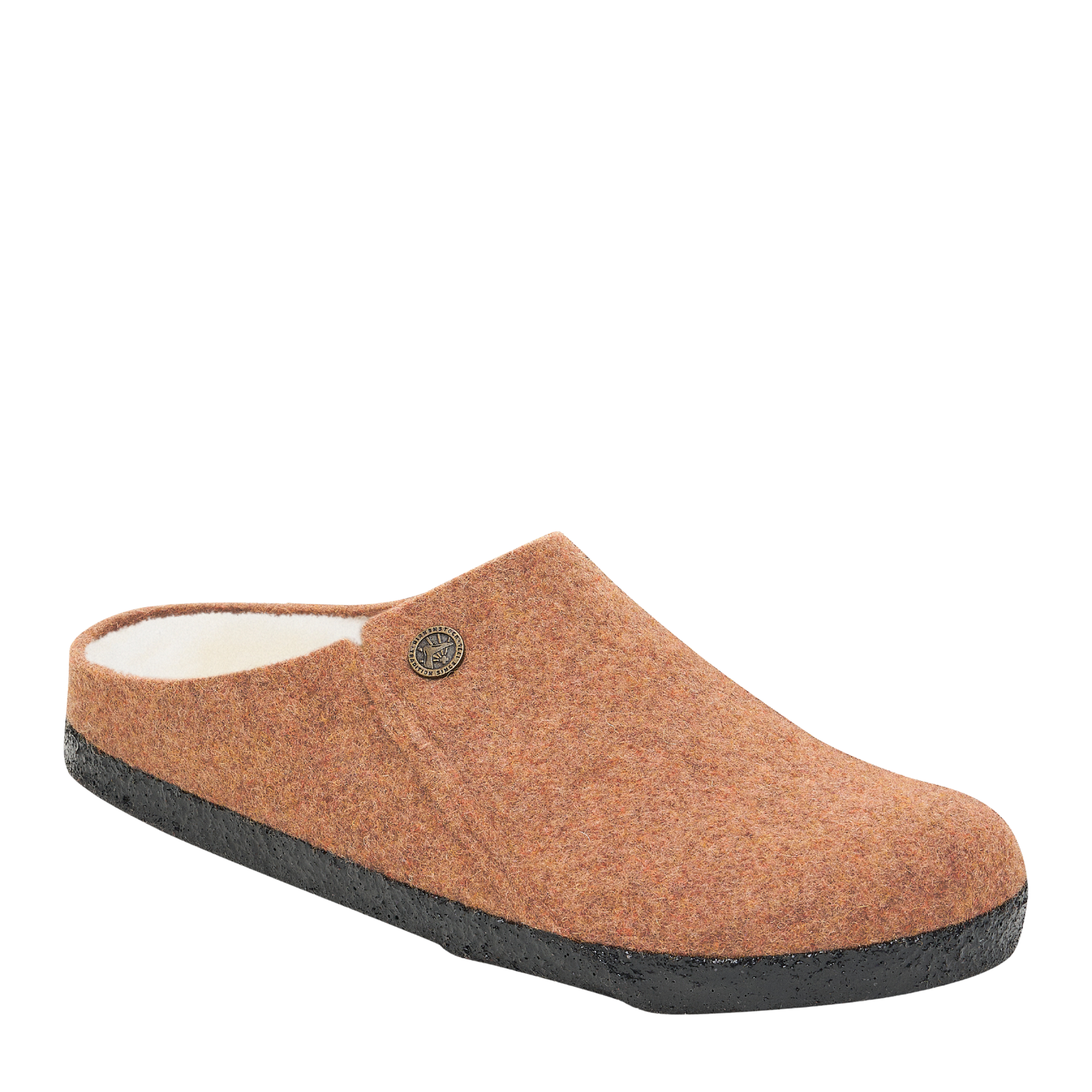 Womens Birkenstock Toffee Melange Zermatt Shearling Felt Slippers