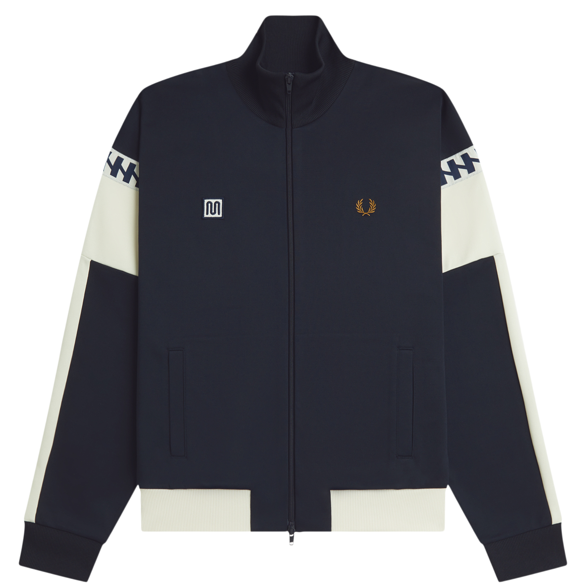 Mens Fred Perry x Meyba Navy Cut & Sew Track Jacket